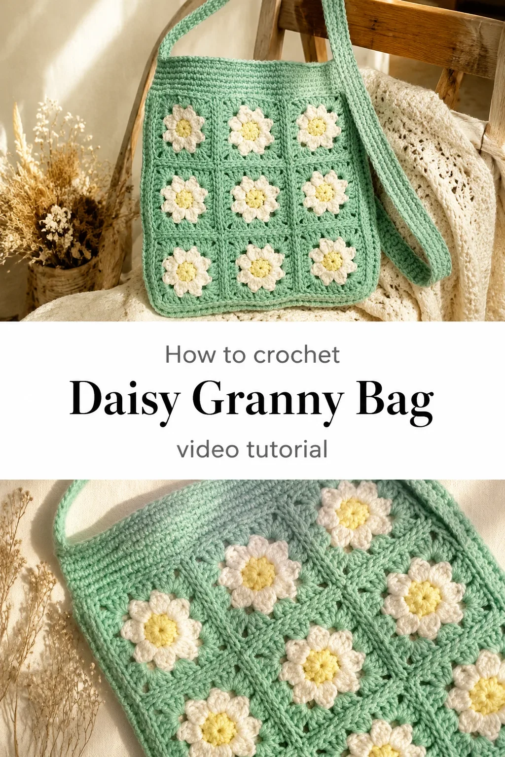 Crochet Daisy Granny Bag: A Charming Handmade Tote