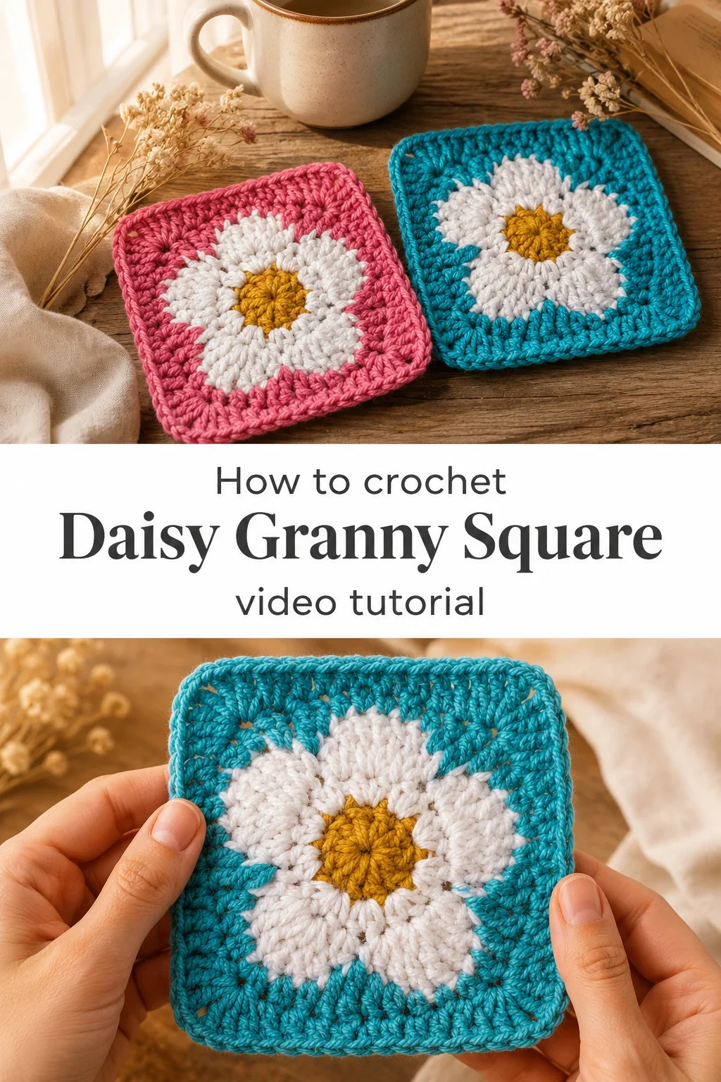 Crochet Daisy Granny Square: A Charming Floral Classic