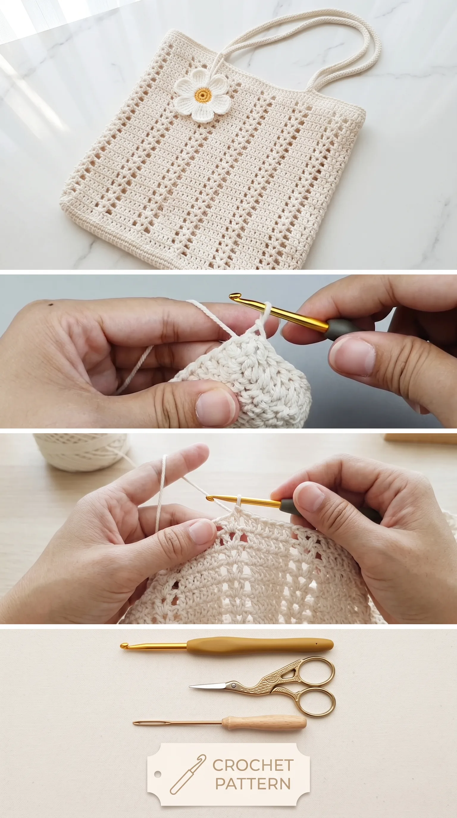 Crochet Daisy Tote Bag: A Charming Everyday Essential pattern