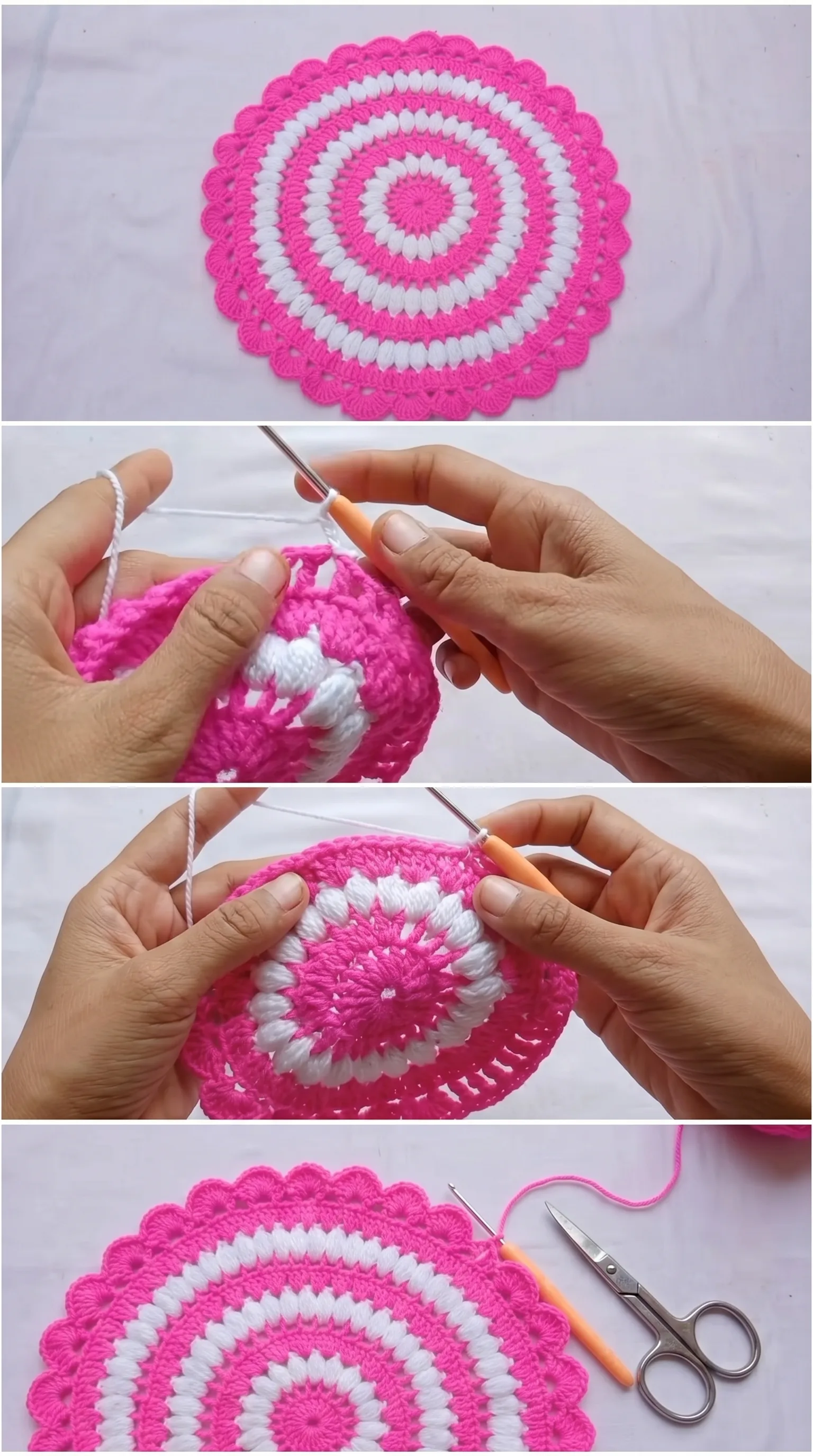 Crochet Doily Mat: A Vibrant Traditional Treasure pattern
