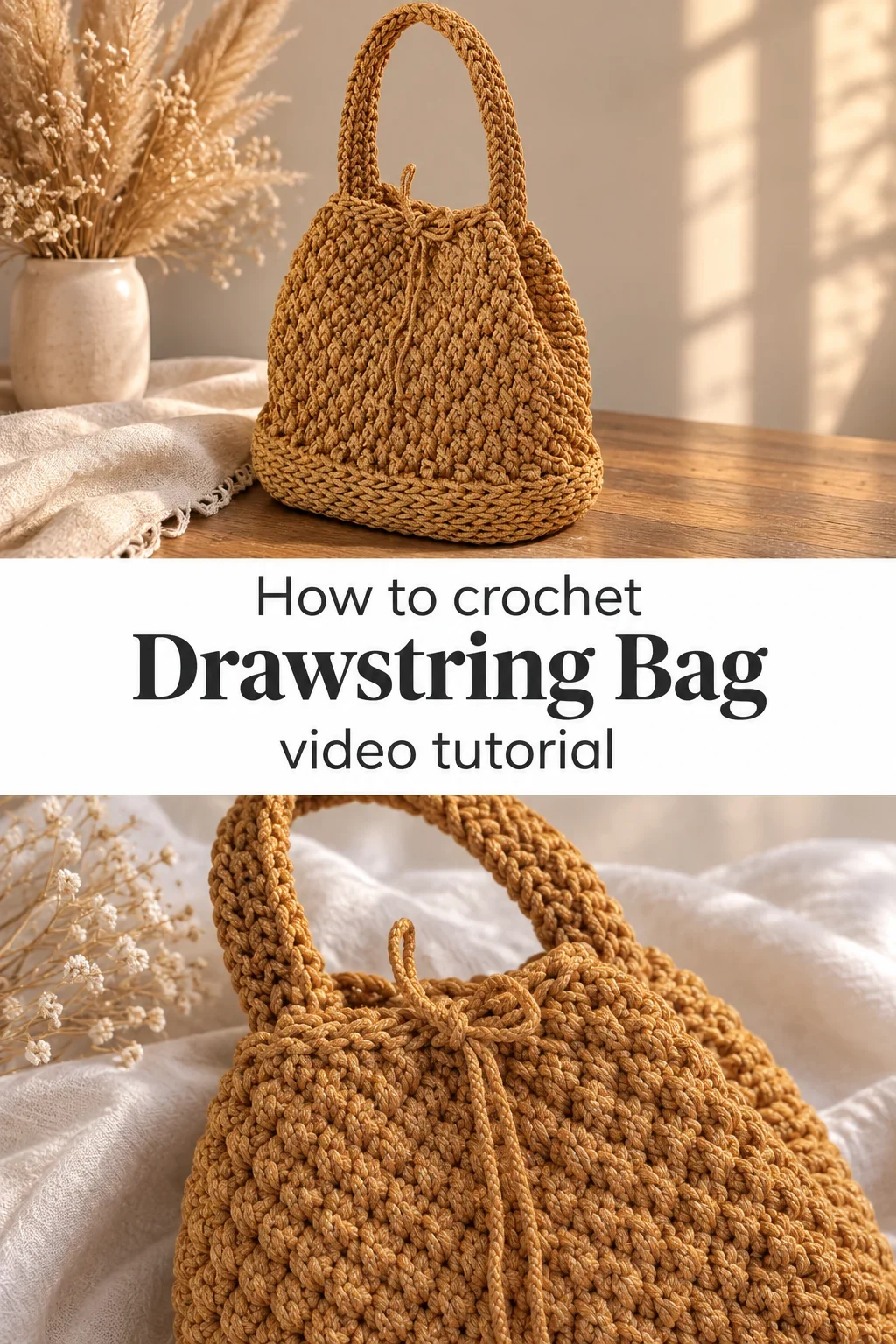 Crochet Drawstring Bag: A Chic Handcrafted Essential