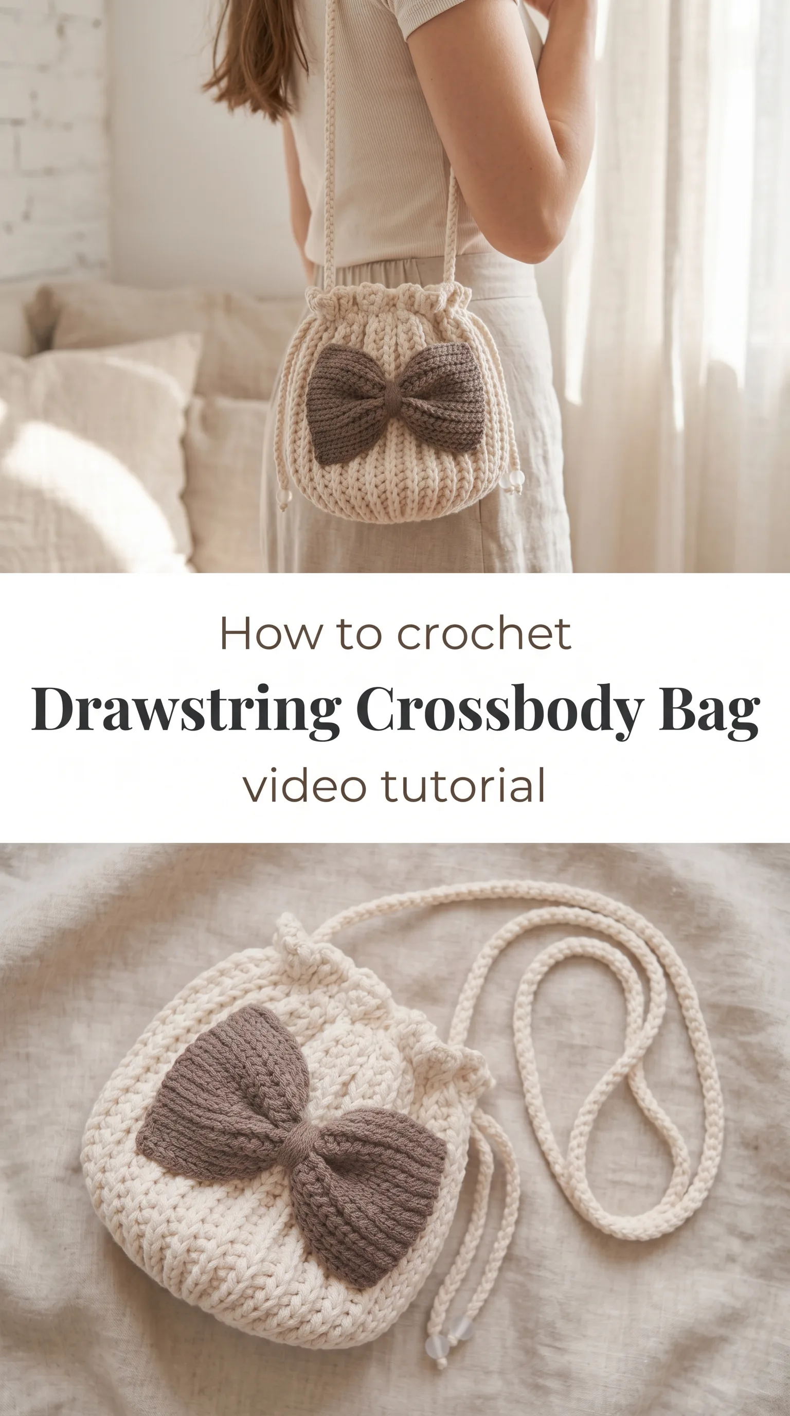 Crochet Drawstring Crossbody Bag: A Charming Daily Companion