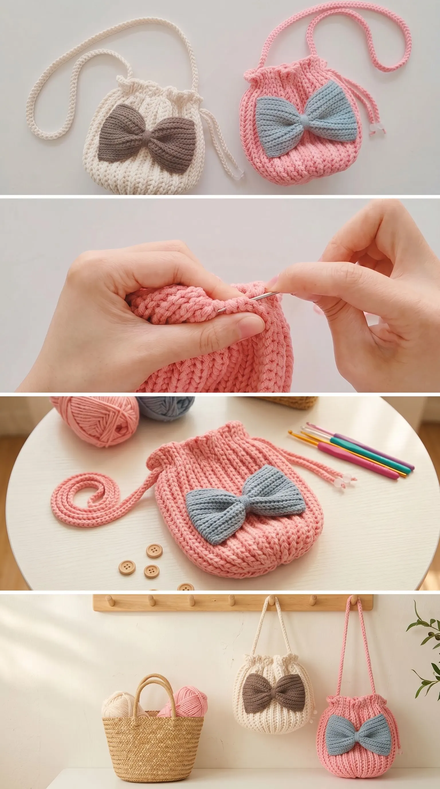 Crochet Drawstring Crossbody Bag: A Charming Daily Companion pattern