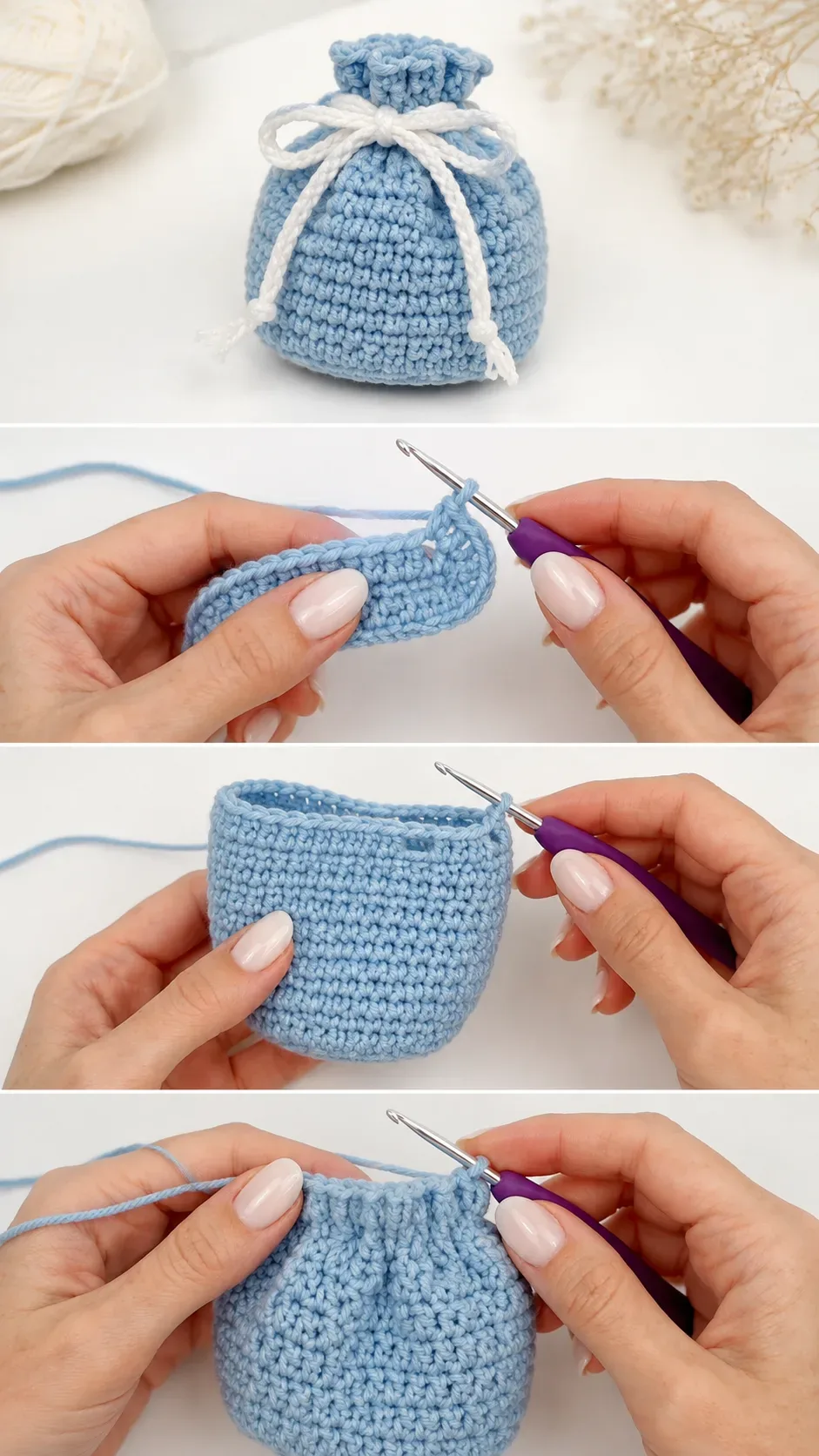Crochet Drawstring Pouch: A Charming Little Treasure pattern