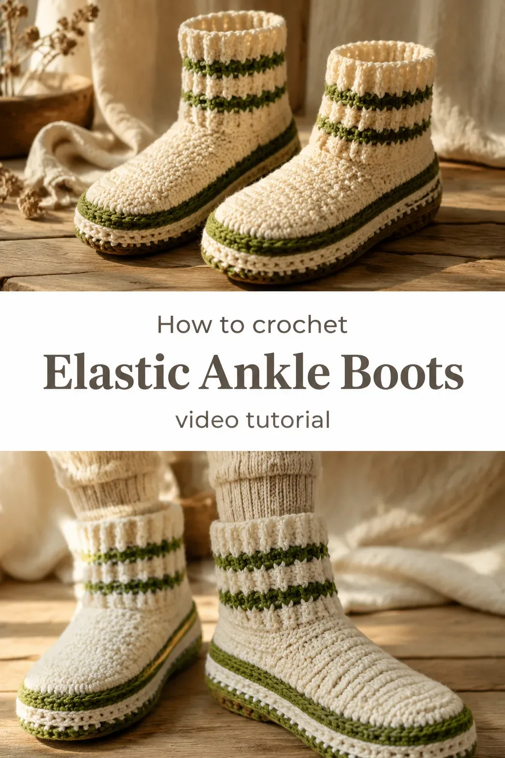 Crochet Elastic Ankle Boots: A Cozy Handmade Classic