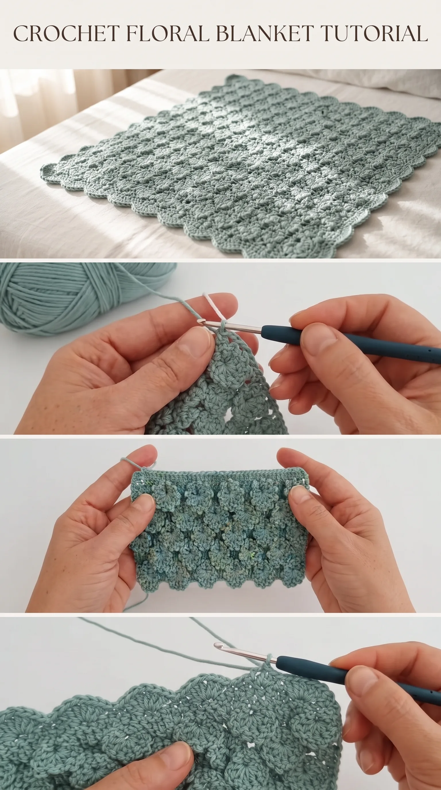 Crochet Floral Blanket: A Timeless Textured Classic pattern