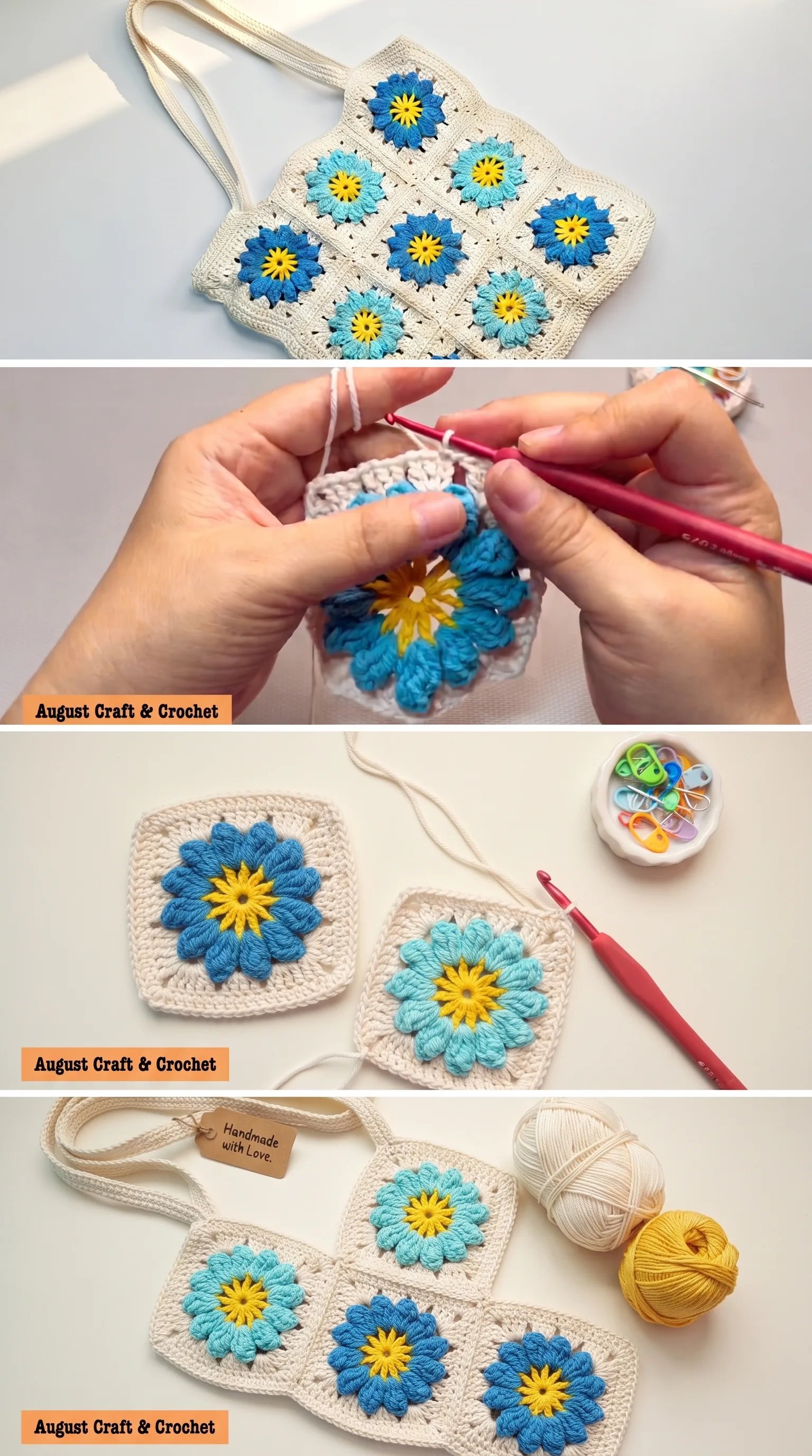 Crochet Floral Granny Tote: A Charming Summer Essential pattern