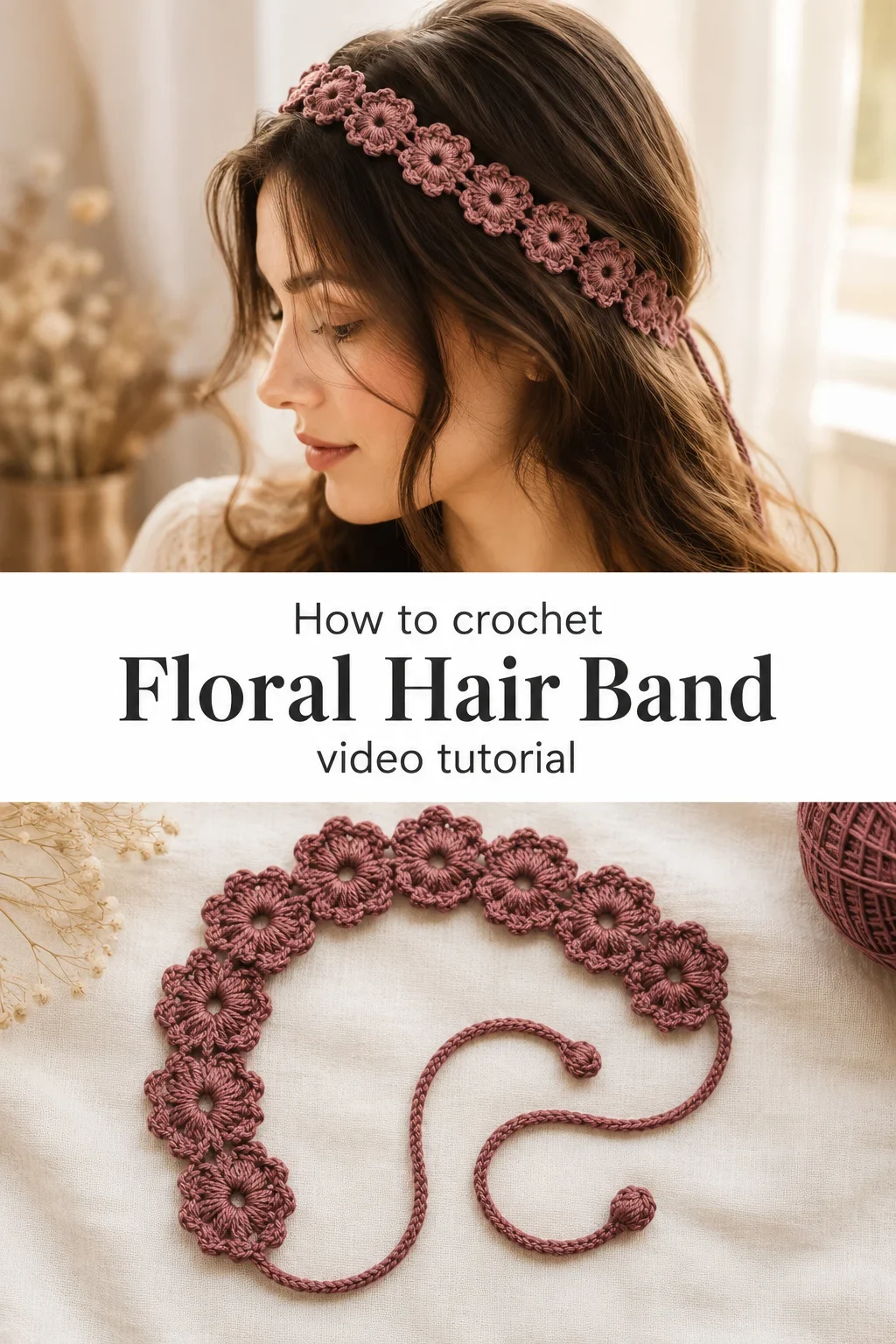 Crochet Floral Hair Band: A Delicate Handmade Treasure