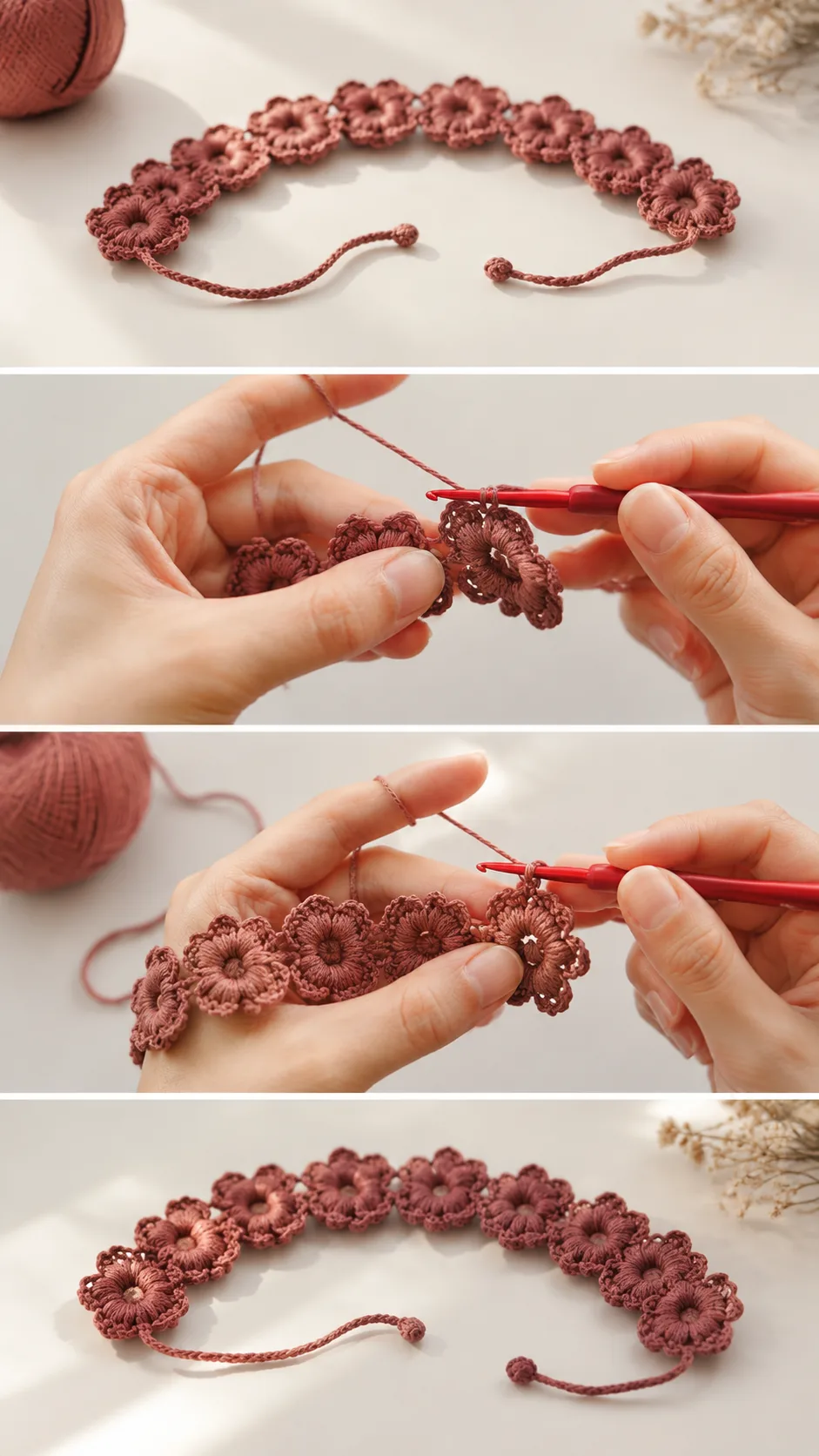 Crochet Floral Hair Band: A Delicate Handmade Treasure pattern
