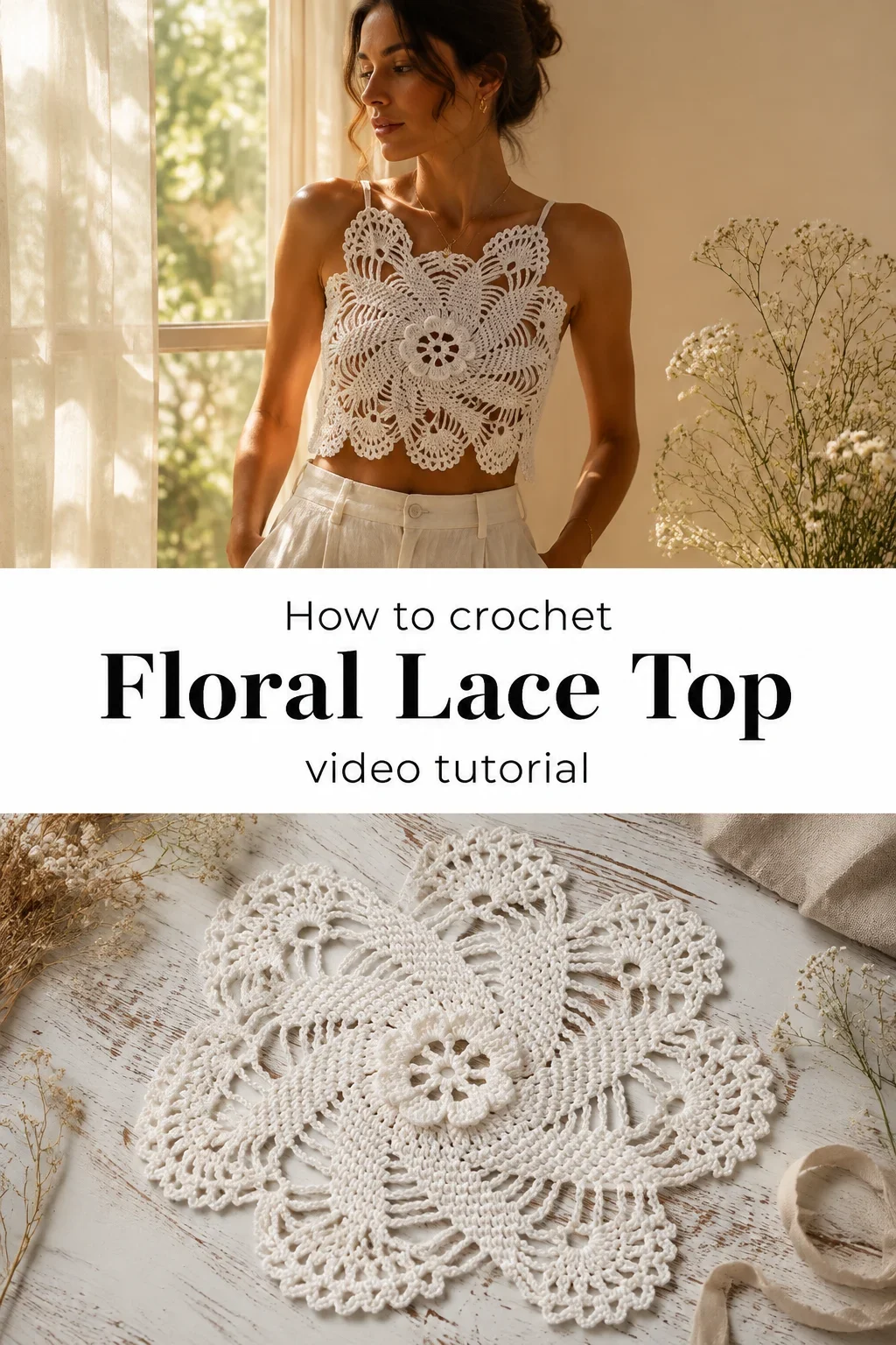Crochet Floral Lace Top: A Delicate Summer Essential