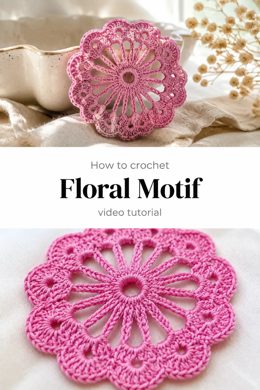 Crochet Floral Motif: A Delicate Handmade Accent