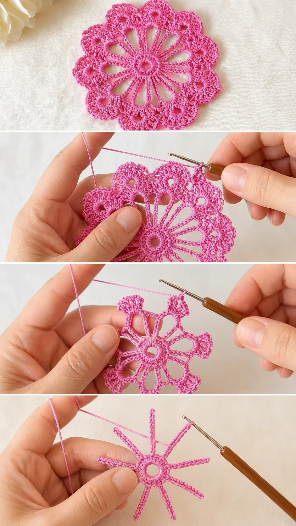 Crochet Floral Motif: A Delicate Handmade Accent pattern
