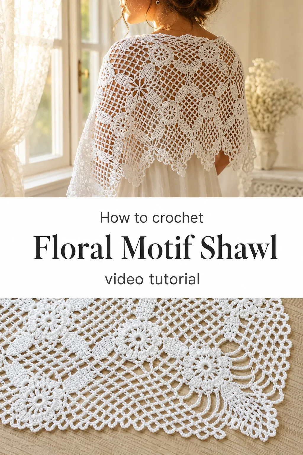 Crochet Floral Motif Shawl: A Timeless Elegant Classic