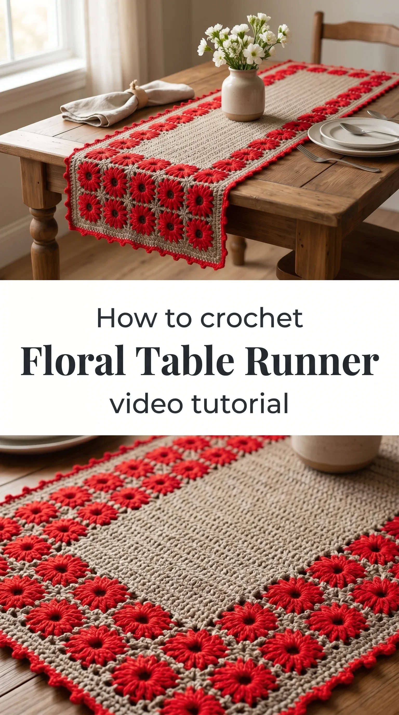 Crochet Floral Table Runner: An Elegant Home Accent