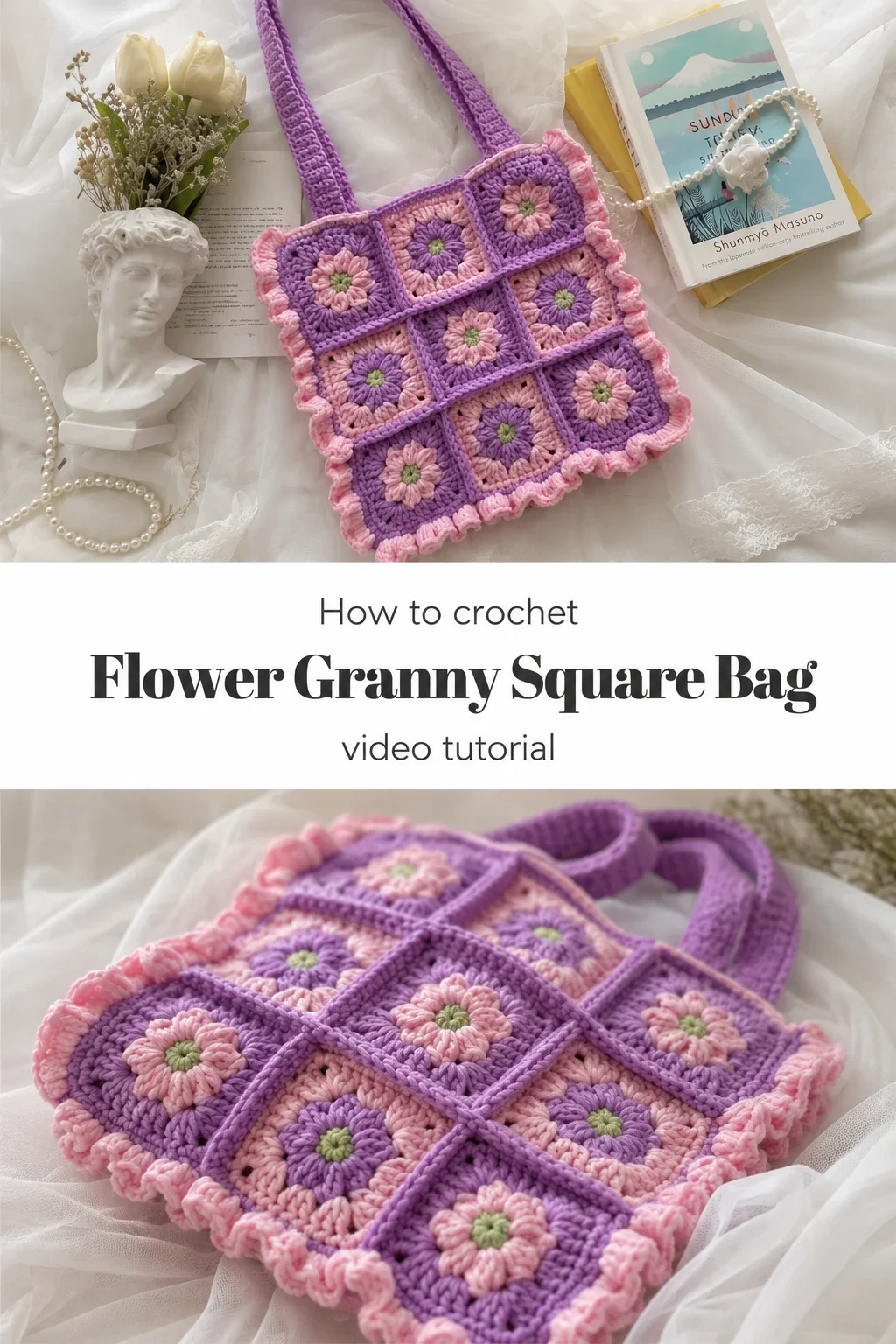 Crochet Flower Granny Square Bag: A Charming Boho Treasure