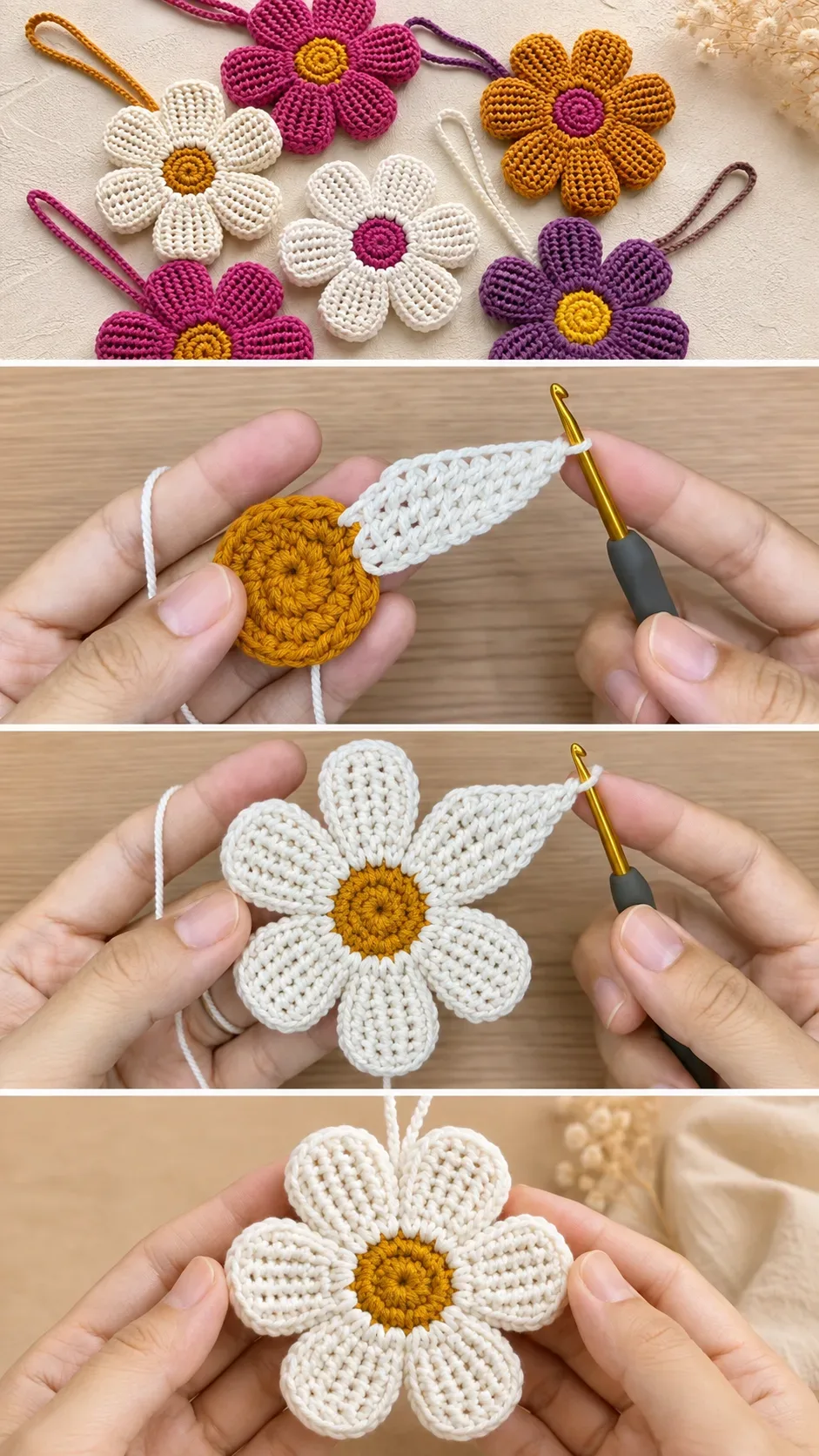 Crochet Flower Keychain: A Charming Handmade Accent pattern