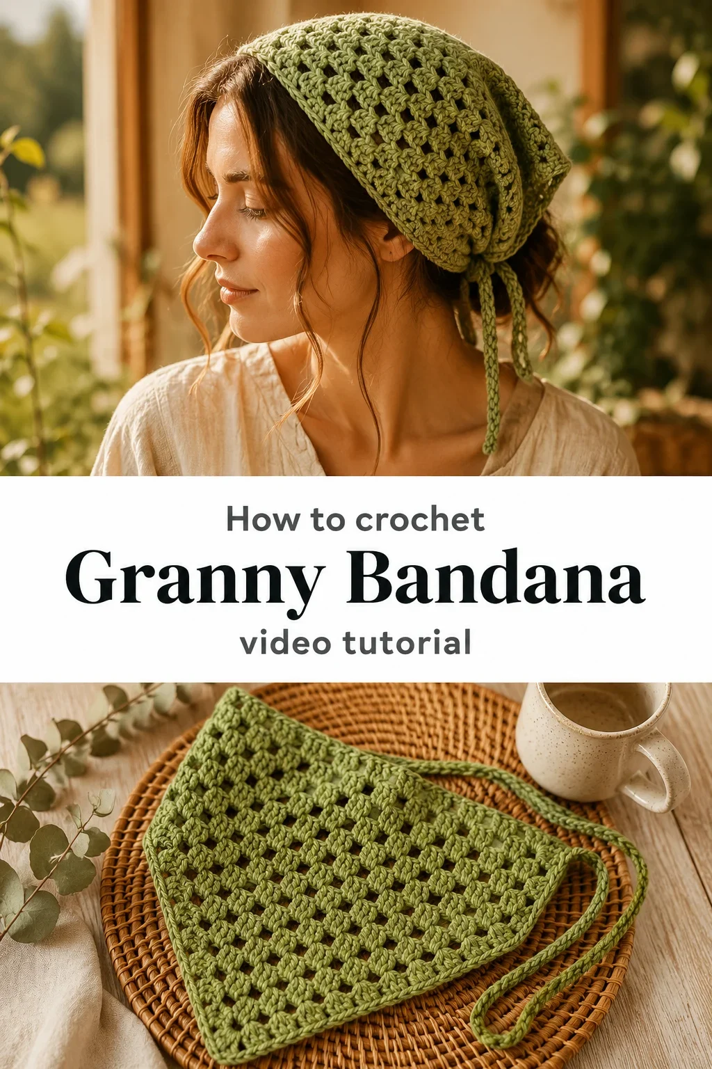 Crochet Granny Bandana: A Charming Bohemian Accent