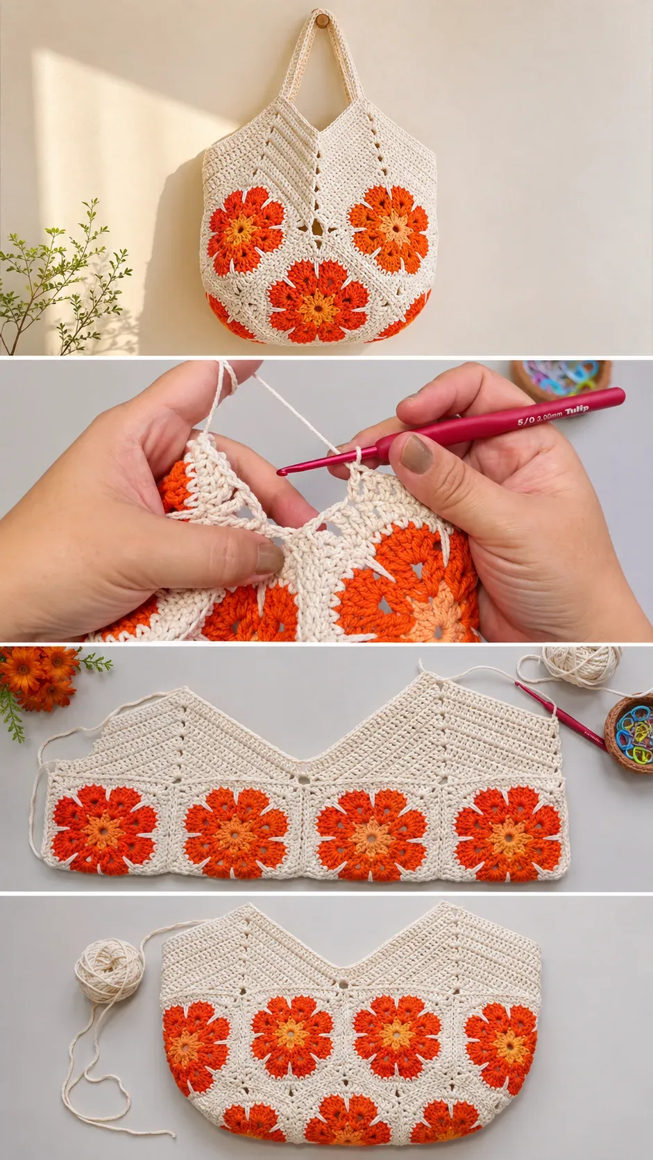Crochet Granny Square Bag: A Charming Boho Essential pattern