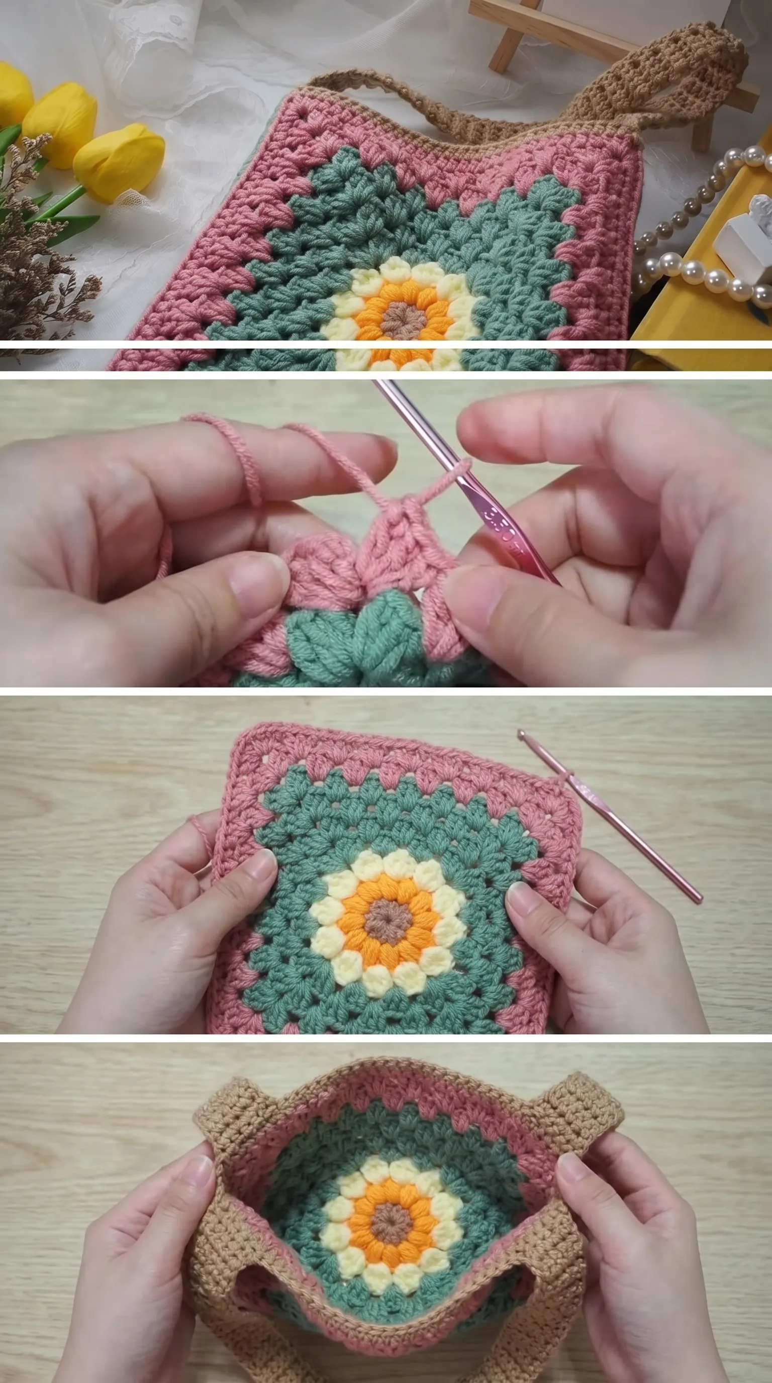 Crochet Granny Square Bag: A Charming Vintage Accessory pattern