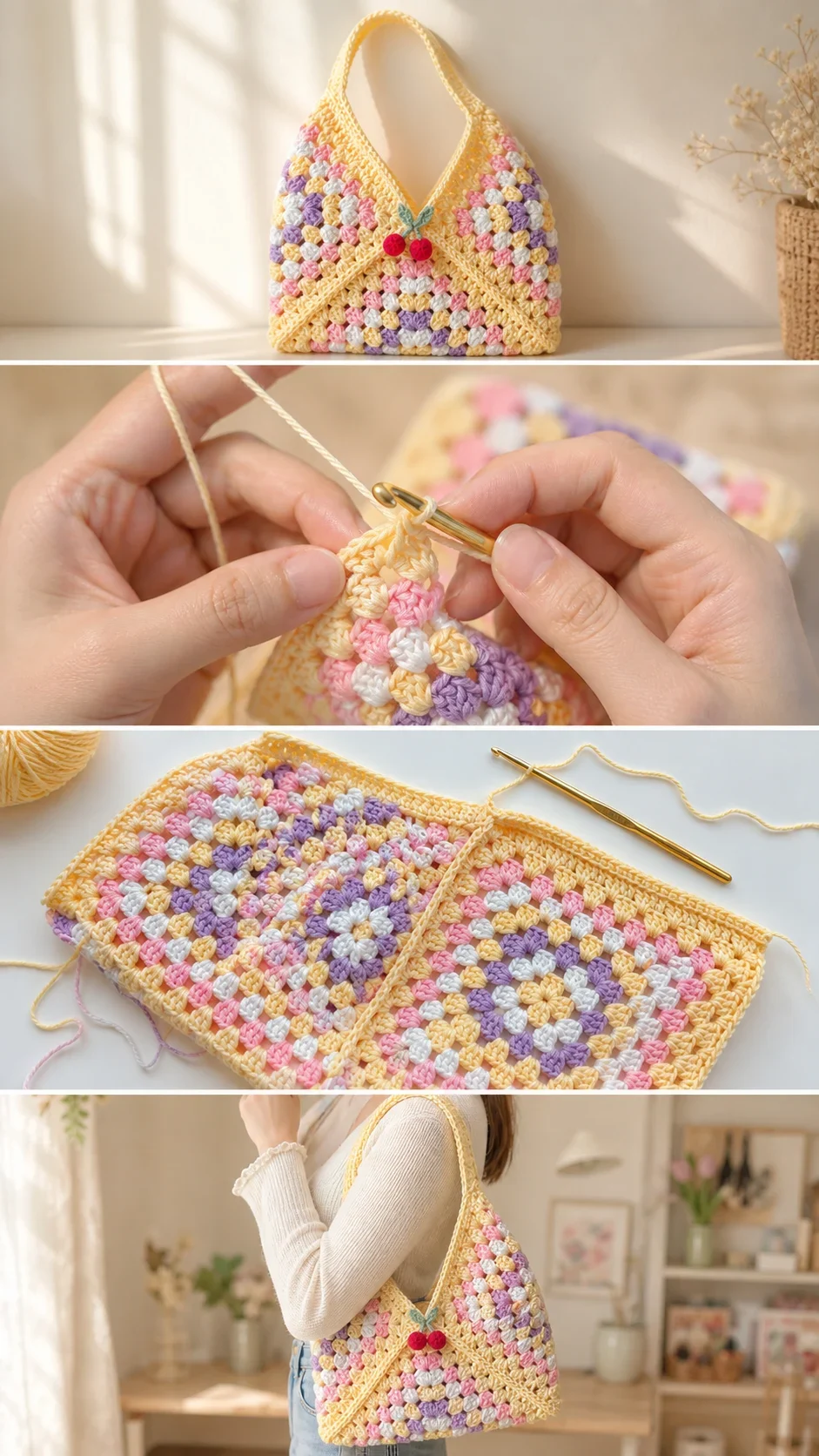 Crochet Granny Square Bag: A Charming Vintage Treasure pattern