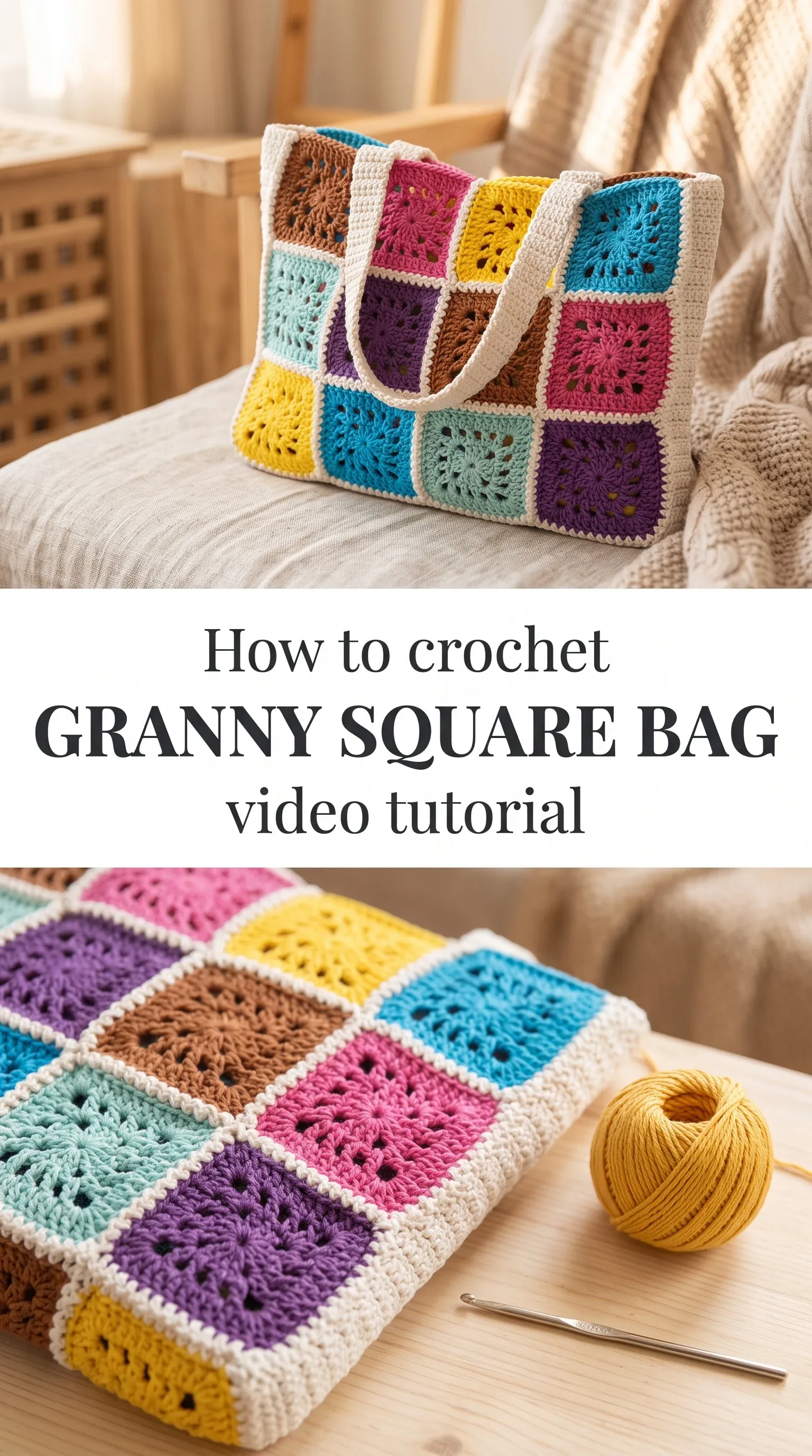 Crochet Granny Square Bag: A Vibrant Colorful Classic