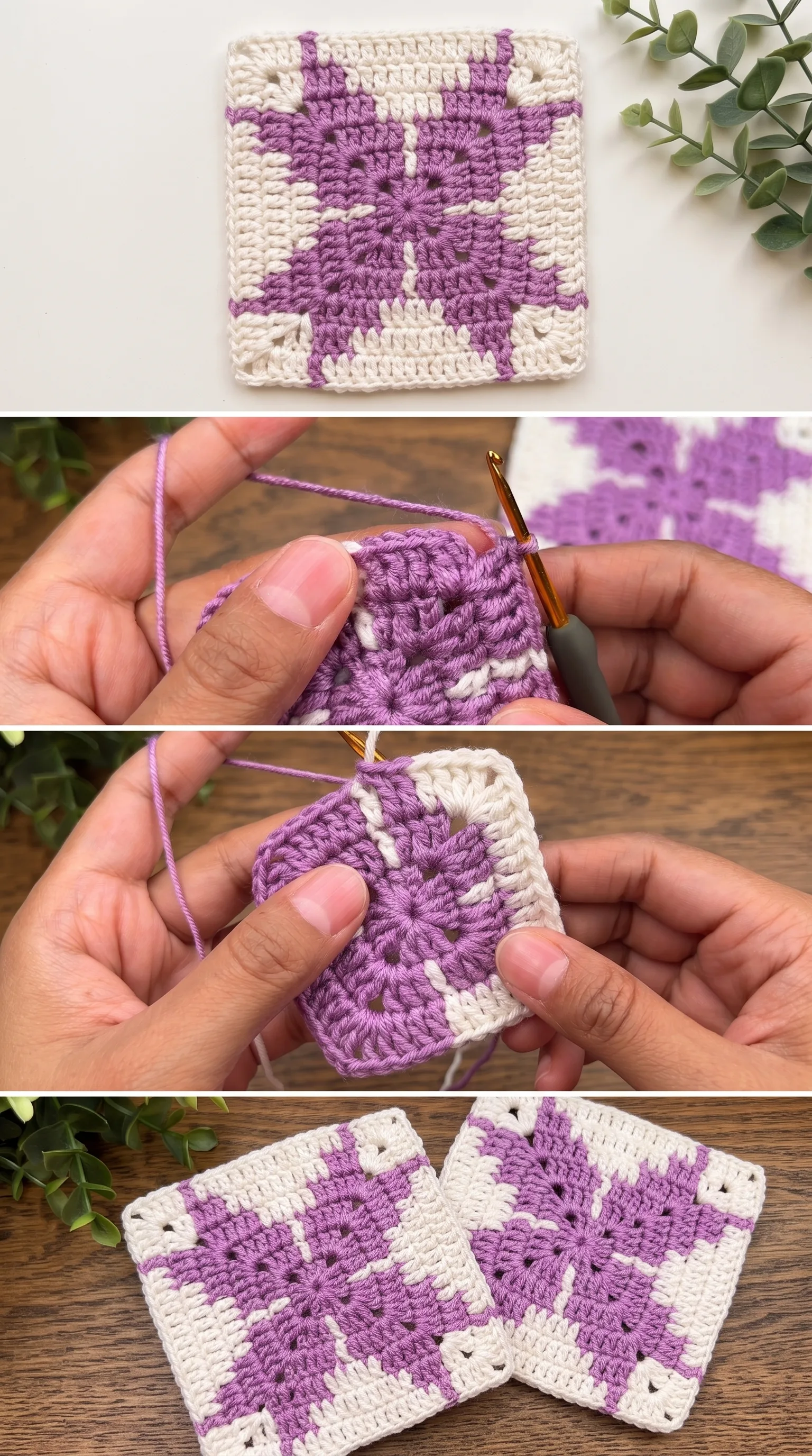 Crochet Granny Square Blanket: A Timeless Floral Treasure pattern