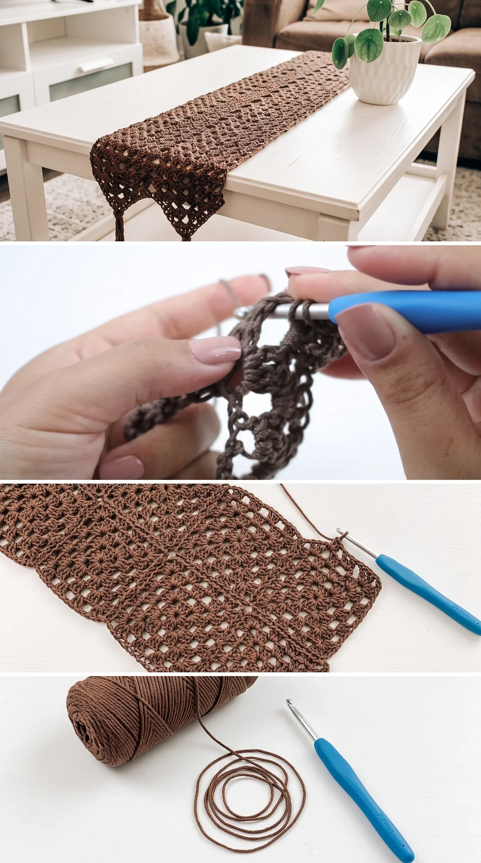 Crochet Granny Table Runner: A Boho Chic Home Accent pattern
