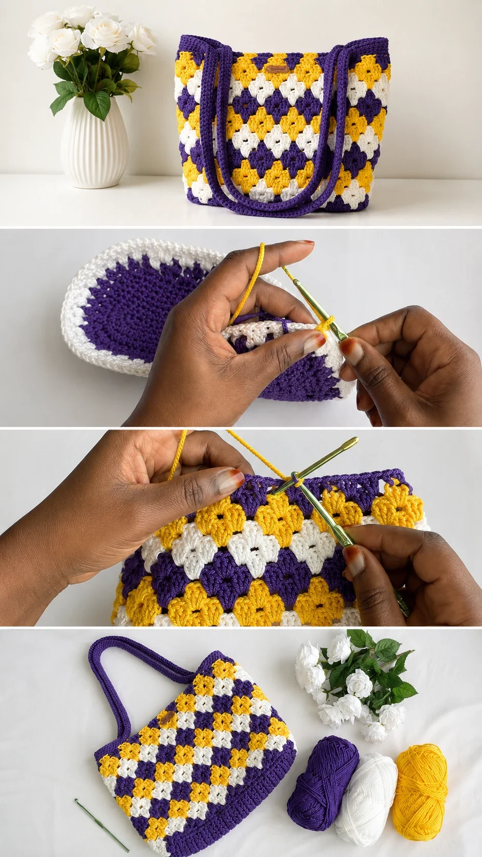 Crochet Granny Tote Bag: A Bold and Chic Accessory pattern