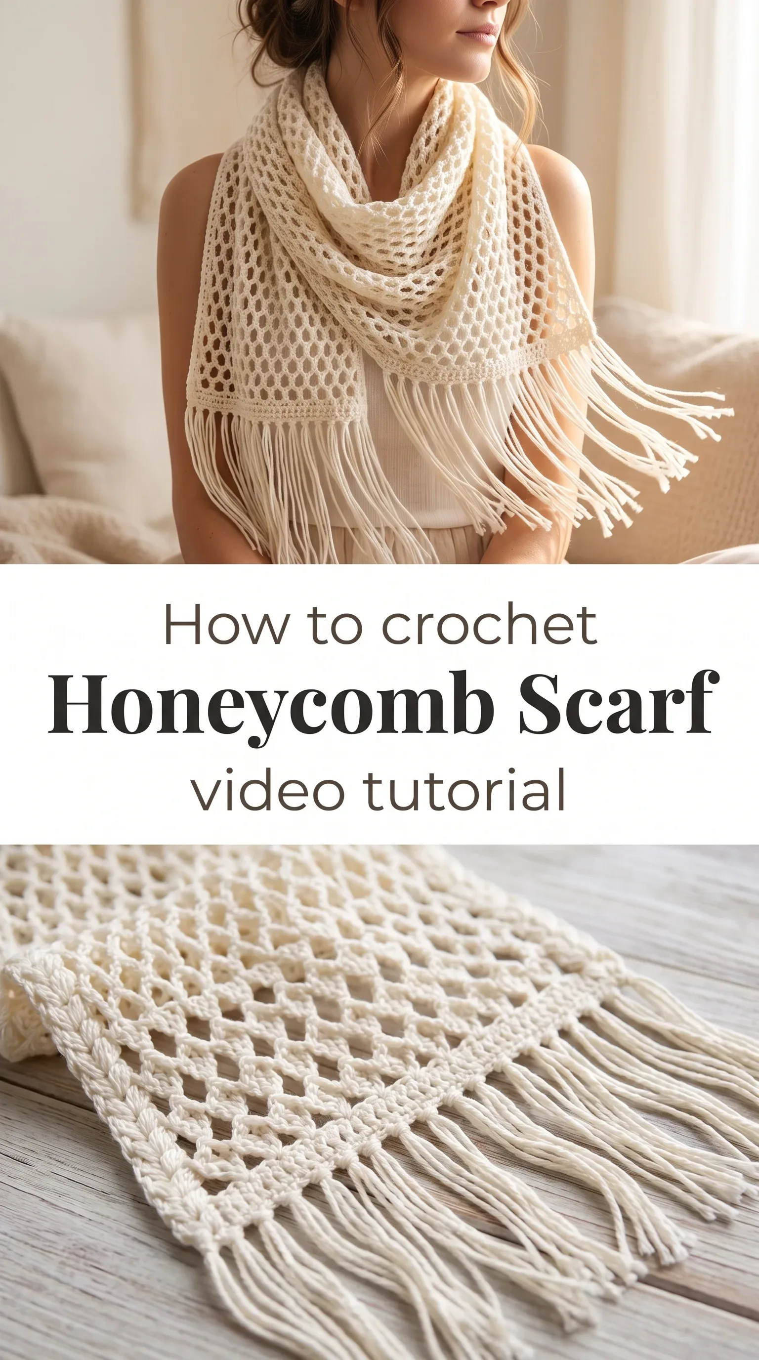 Crochet Honeycomb Scarf: A Delicate Timeless Treasure