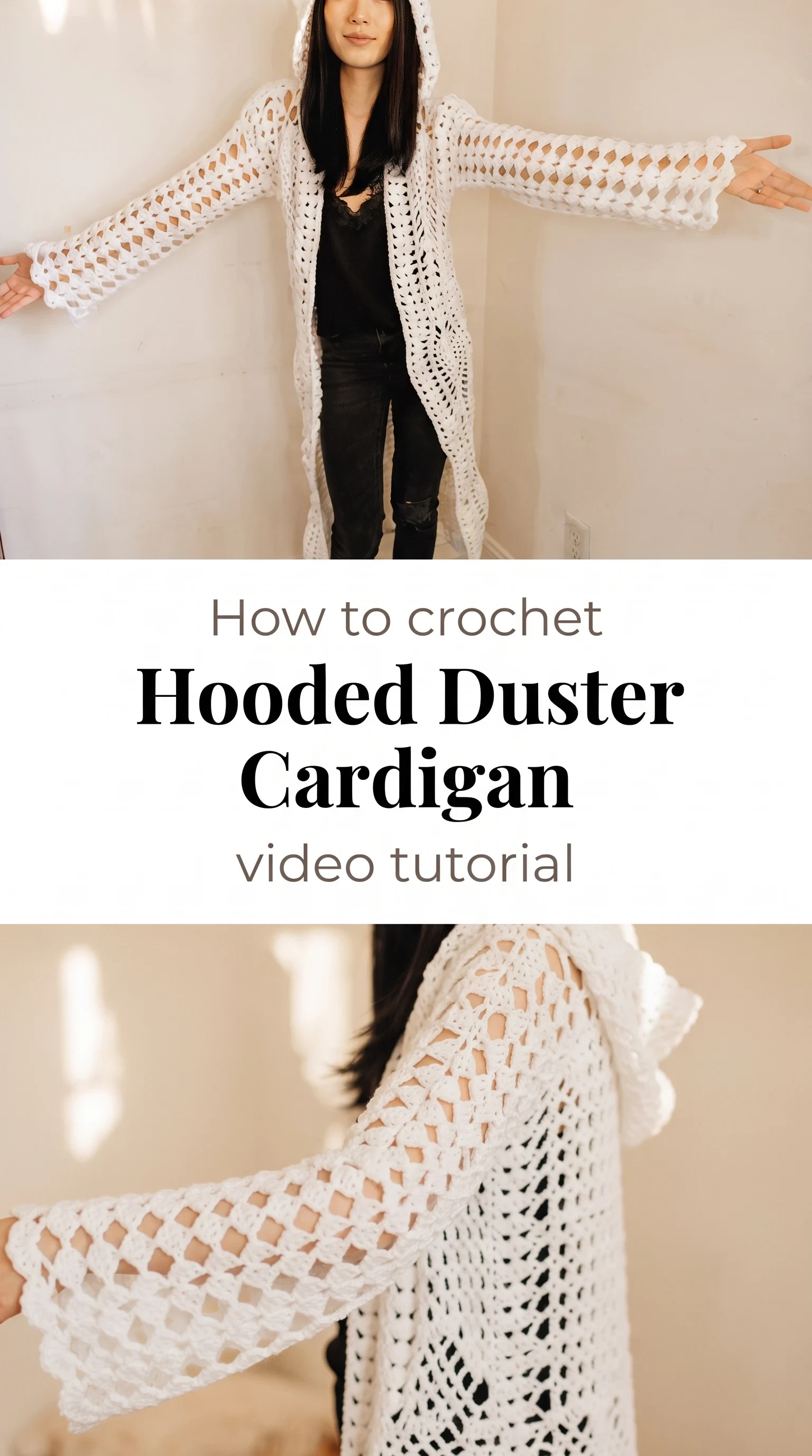 Crochet Hooded Duster Cardigan: A Chic Boho Statement