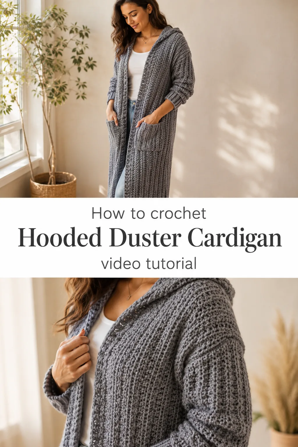 Crochet Hooded Duster Cardigan: A Chic Timeless Layer