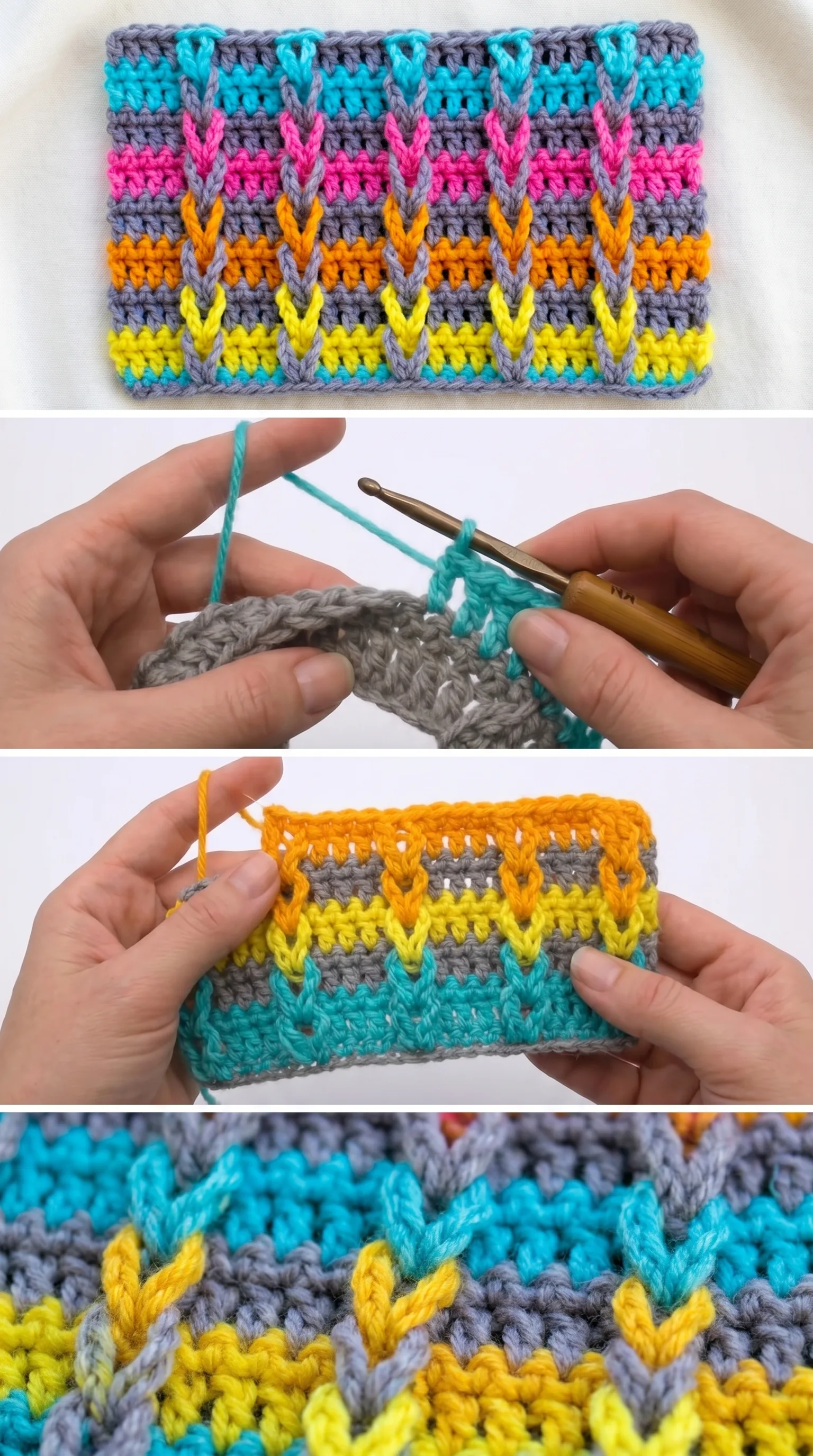Crochet Jacob's Ladder Stitch: A Bold Textured Statement pattern