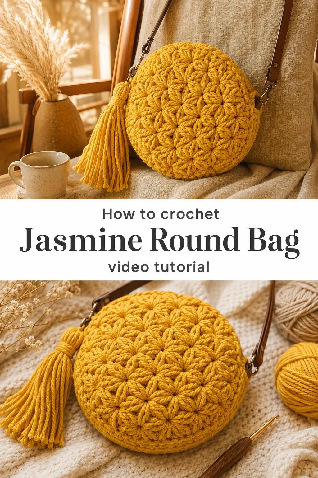 Crochet Jasmine Round Bag: A Chic Handcrafted Treasure
