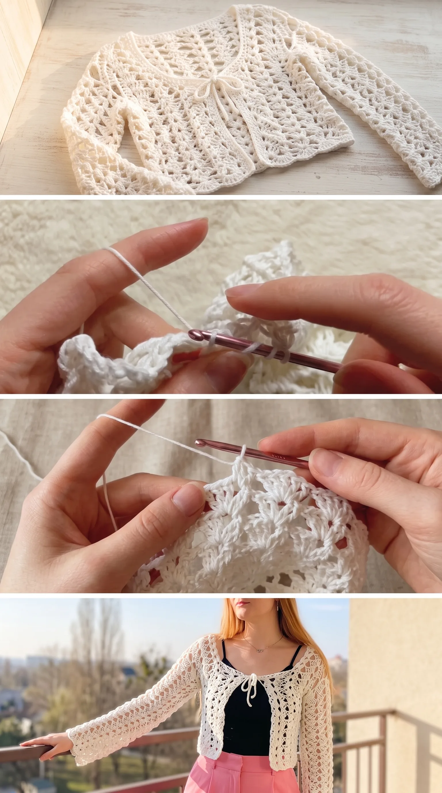 Crochet Lace Cardigan: A Delicate and Feminine Layer pattern
