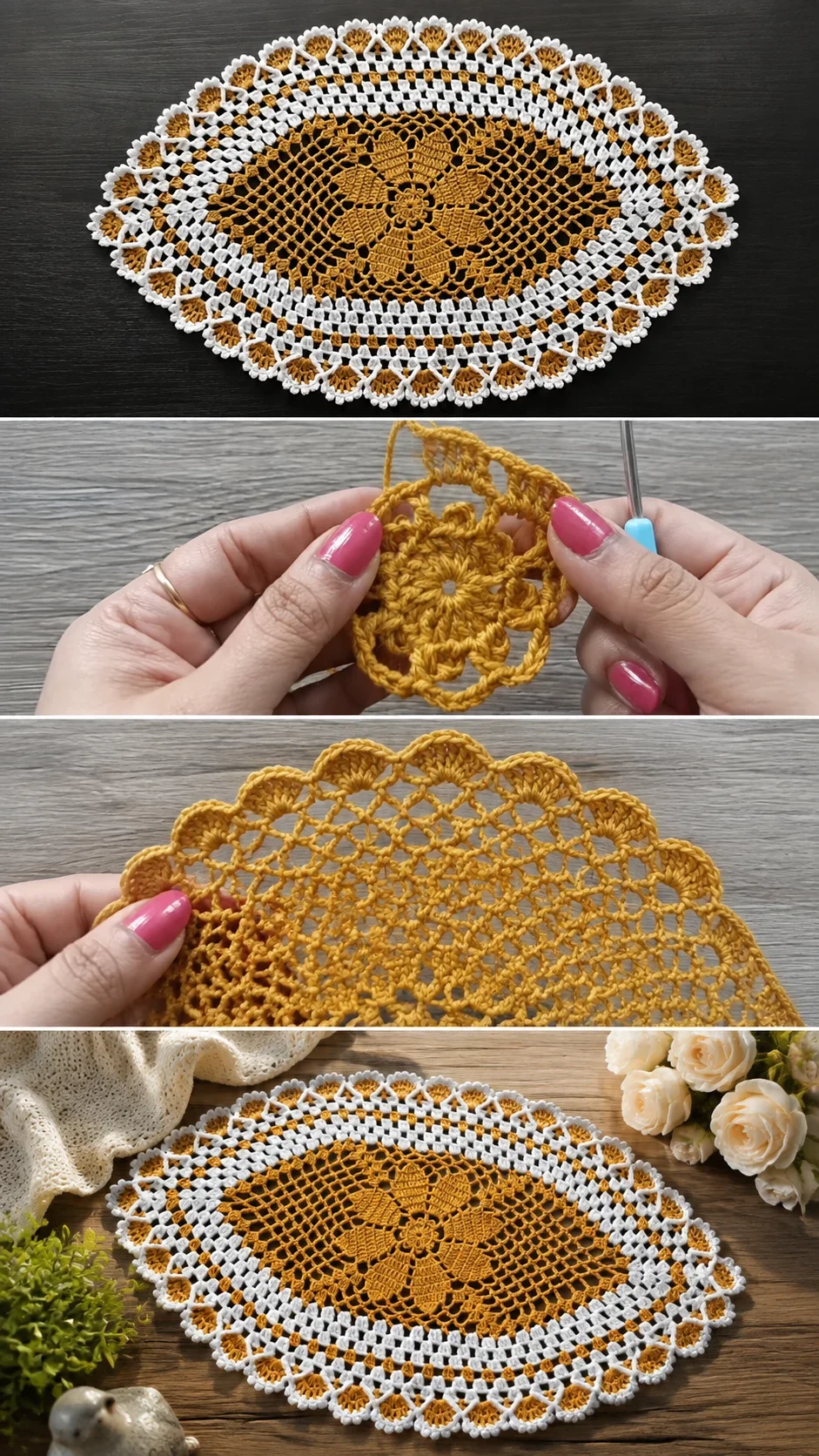 Crochet Lace Doily Rug: A Stunning Home Décor Accent pattern
