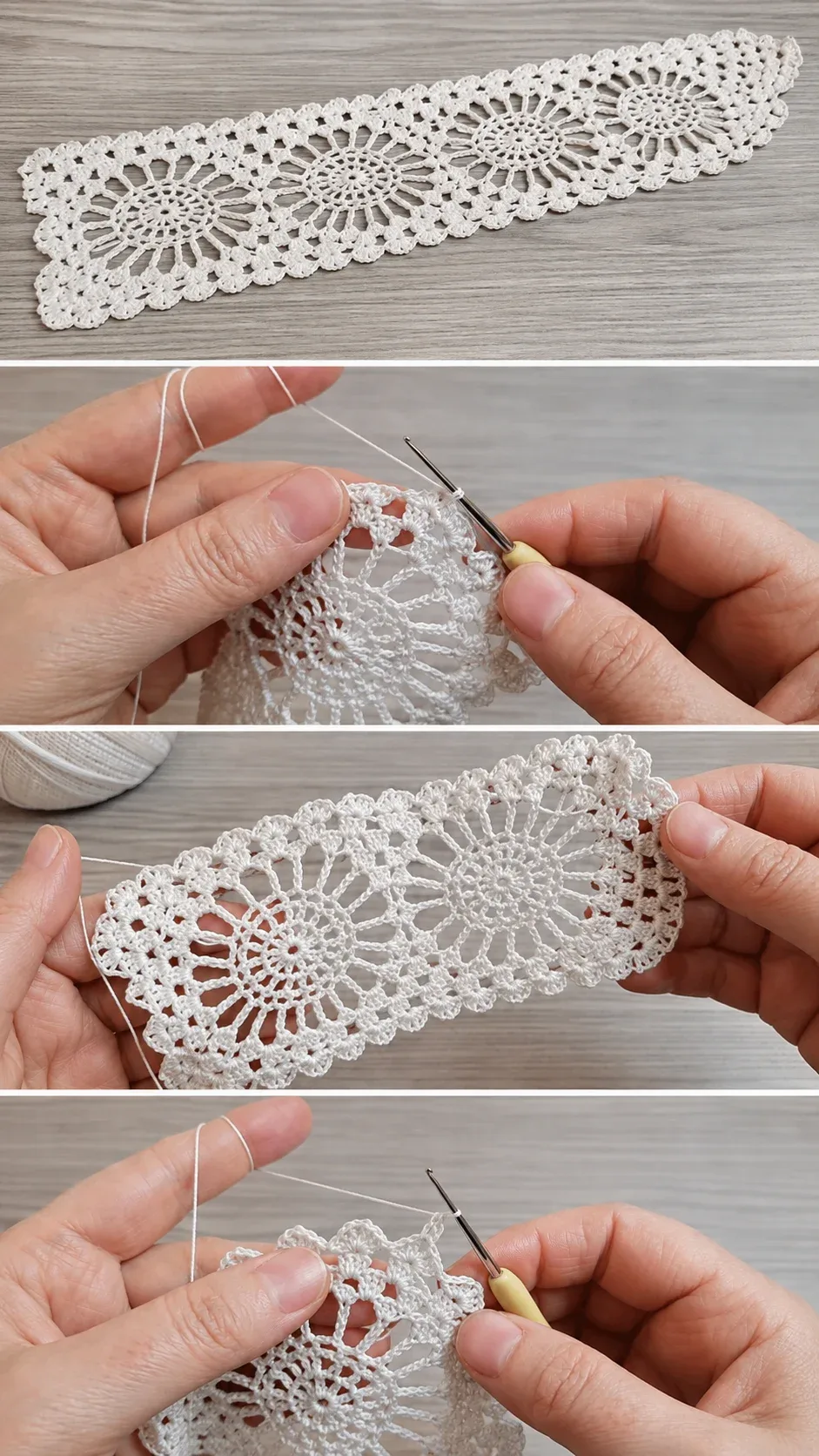 Crochet Lace Flower Band: A Delicate Timeless Accent pattern