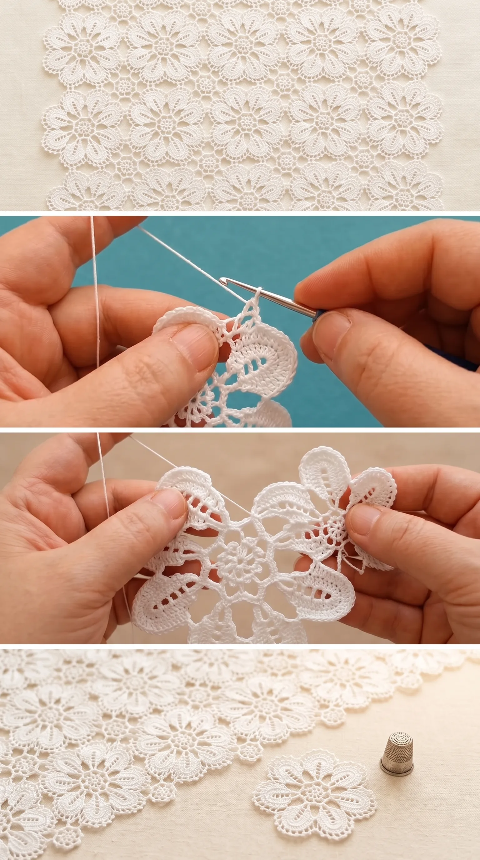 Crochet Lace Motif: A Delicate Floral Masterpiece pattern