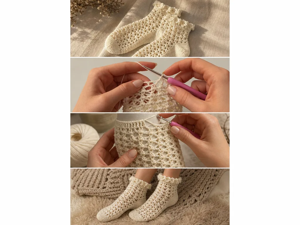 Crochet Lace Socks: A Delicate and Timeless Treasure pattern