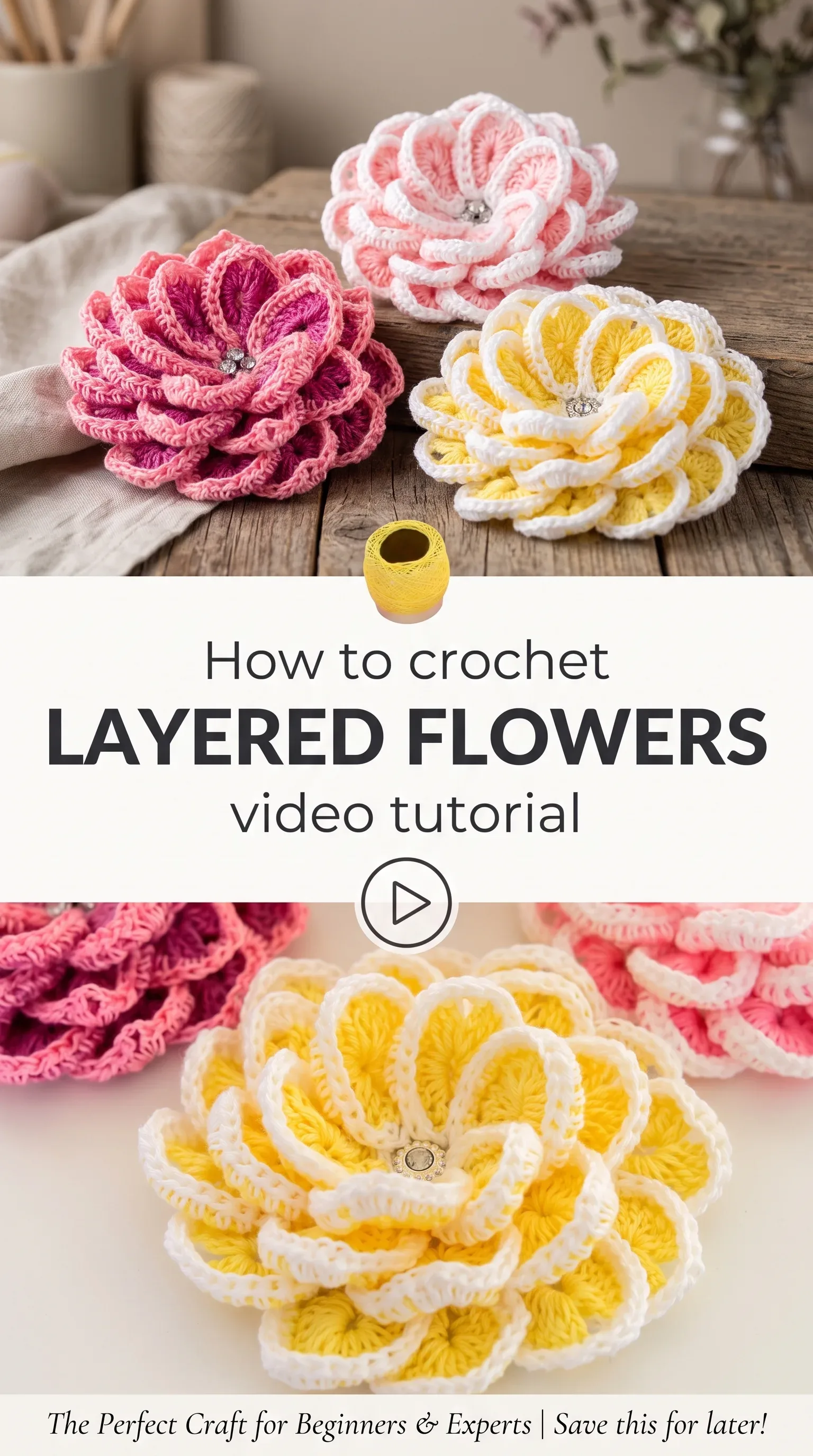 Crochet Layered Flowers: A Charming Handmade Gift