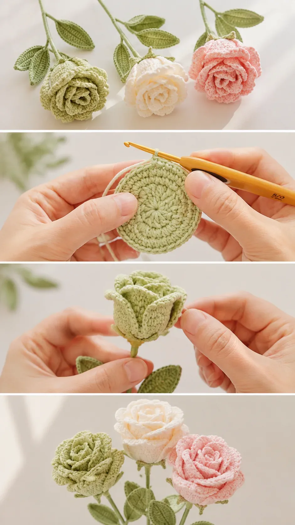 Crochet Lisianthus Roses: A Fresh and Delicate Bloom pattern