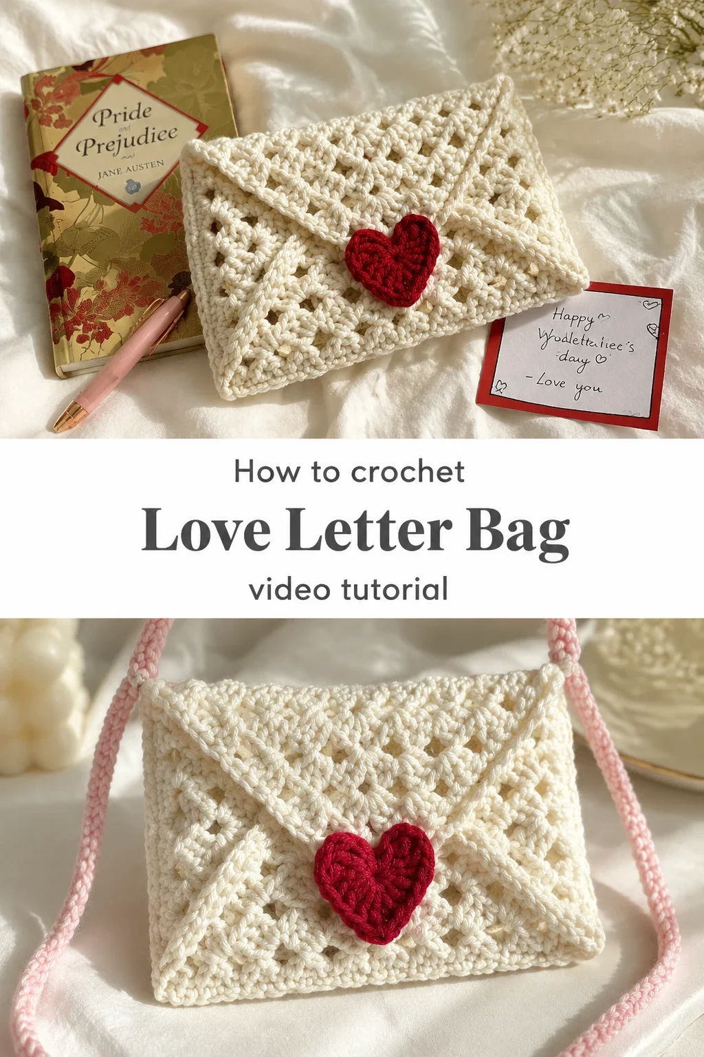 Crochet Love Letter Bag Set: A Charming Romantic Collection