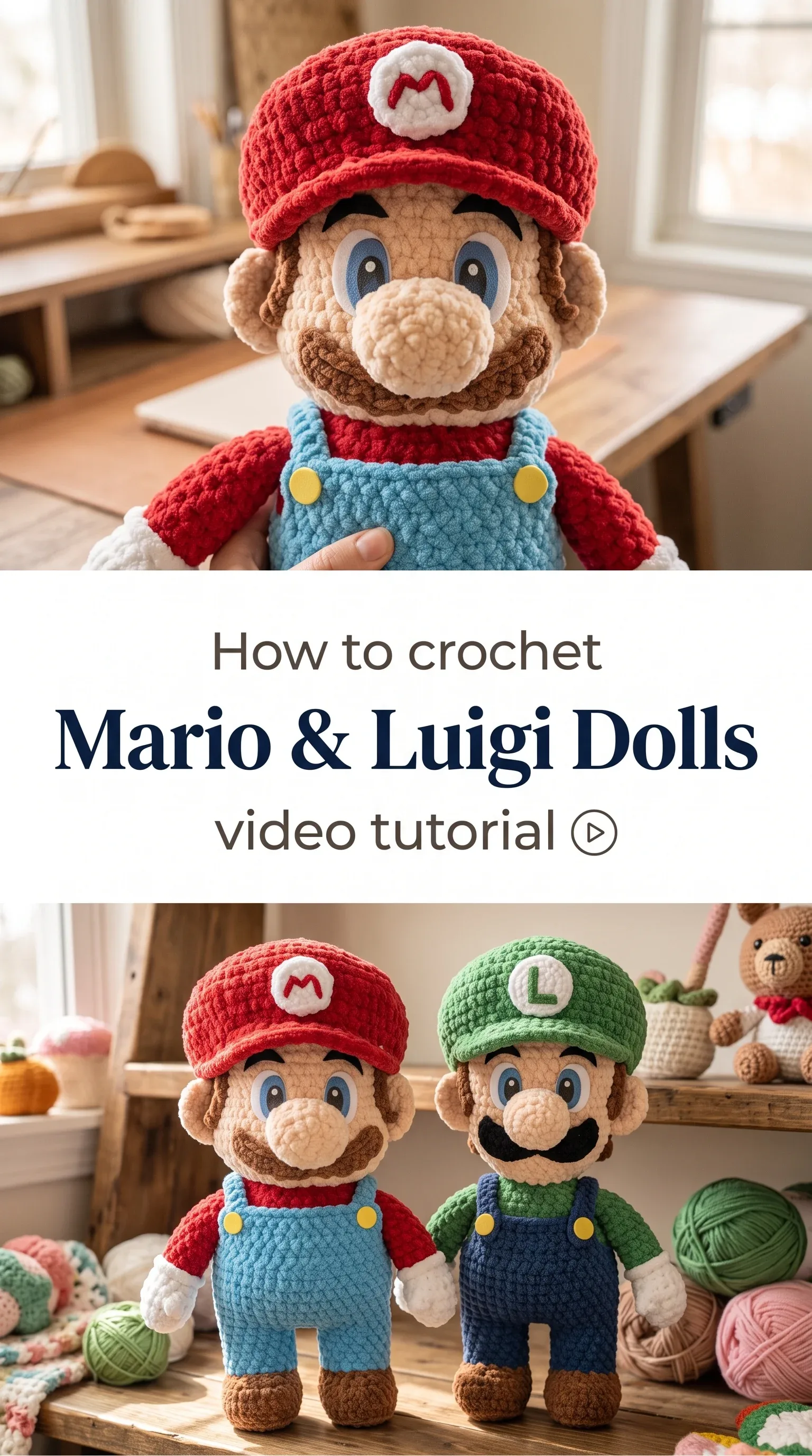 Crochet Mario & Luigi Dolls: A Playful Handmade Duo