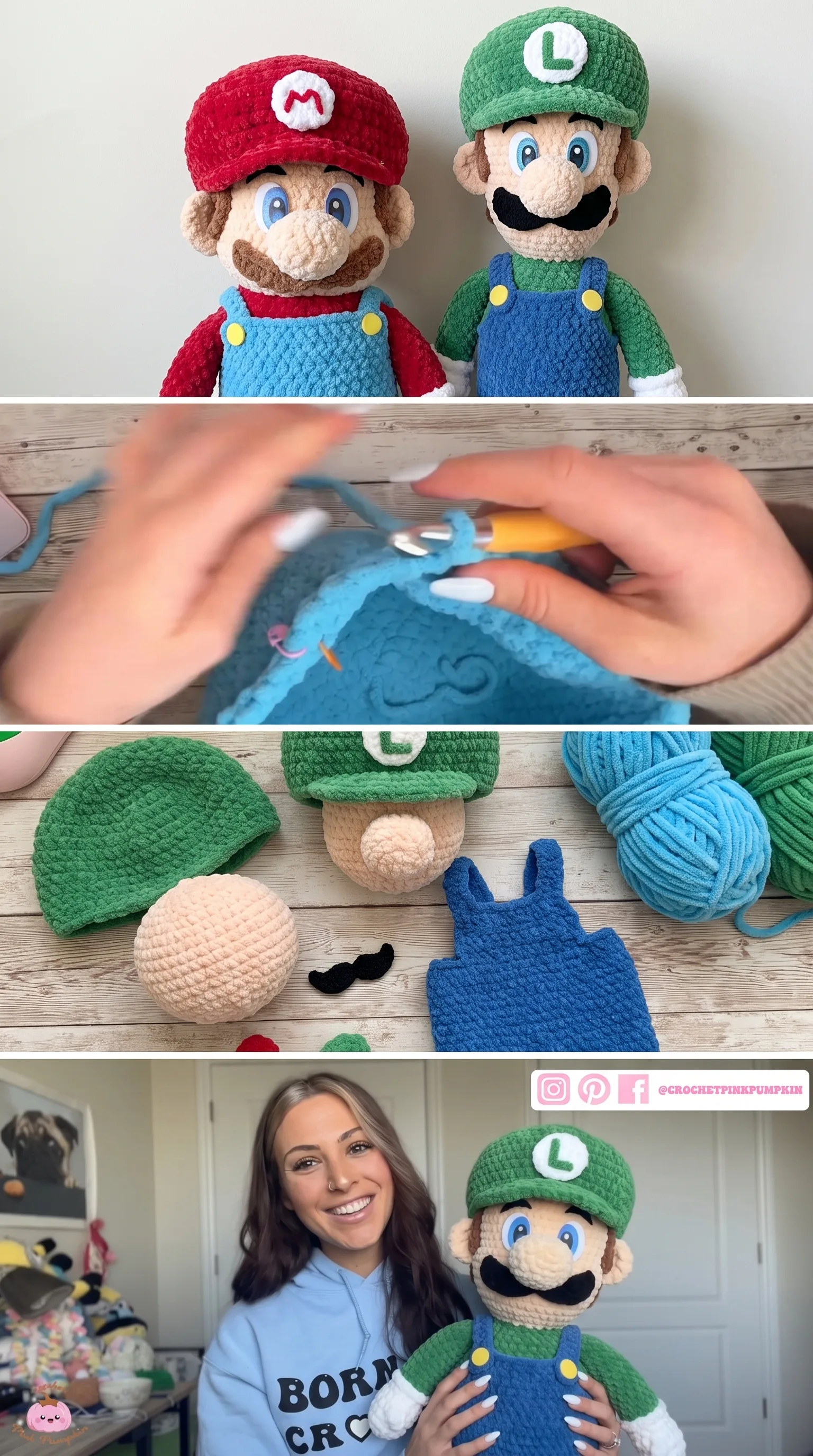 Crochet Mario & Luigi Dolls: A Playful Handmade Duo pattern