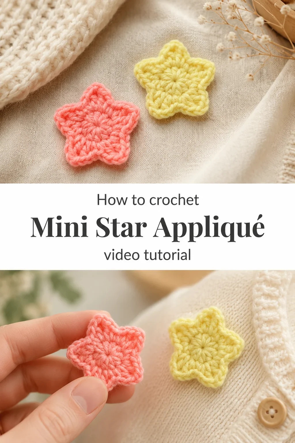 Crochet Mini Star Appliqué: A Sweet and Charming Accent
