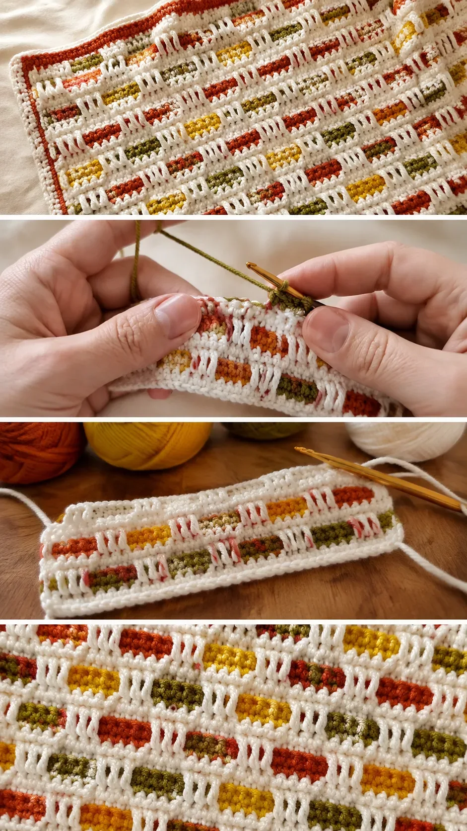 Crochet Mosaic Blanket: A Warm and Vibrant Classic pattern