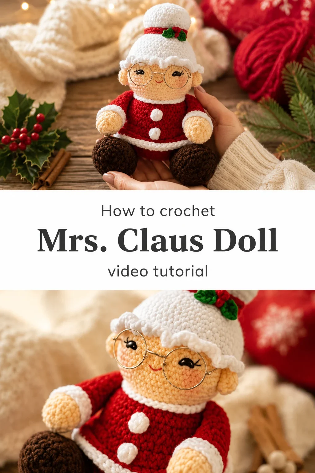 Crochet Mrs. Claus Doll: A Charming Holiday Treasure
