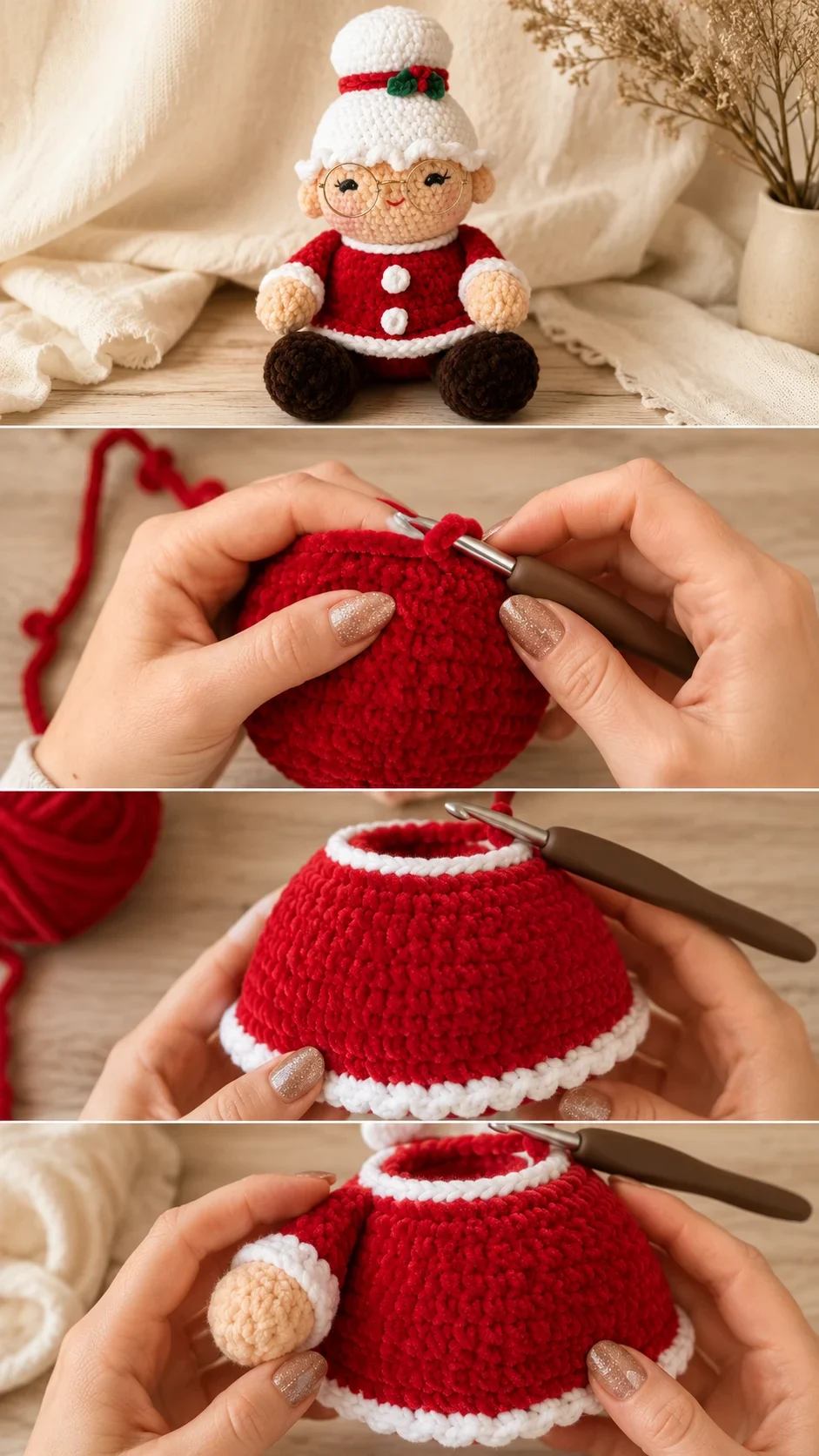 Crochet Mrs. Claus Doll: A Charming Holiday Treasure pattern