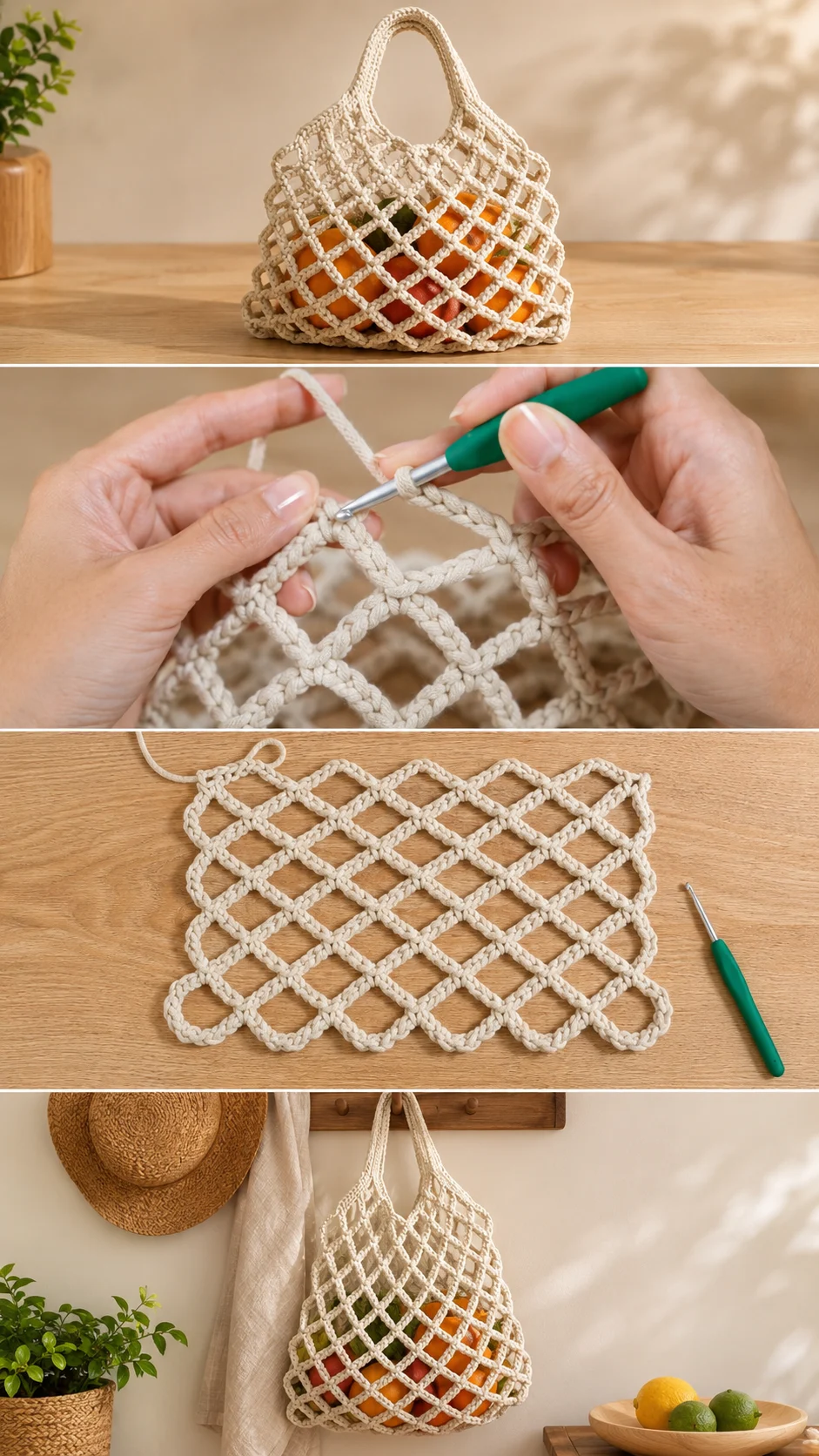 Crochet Net Market Bag: A Chic and Functional Tote pattern