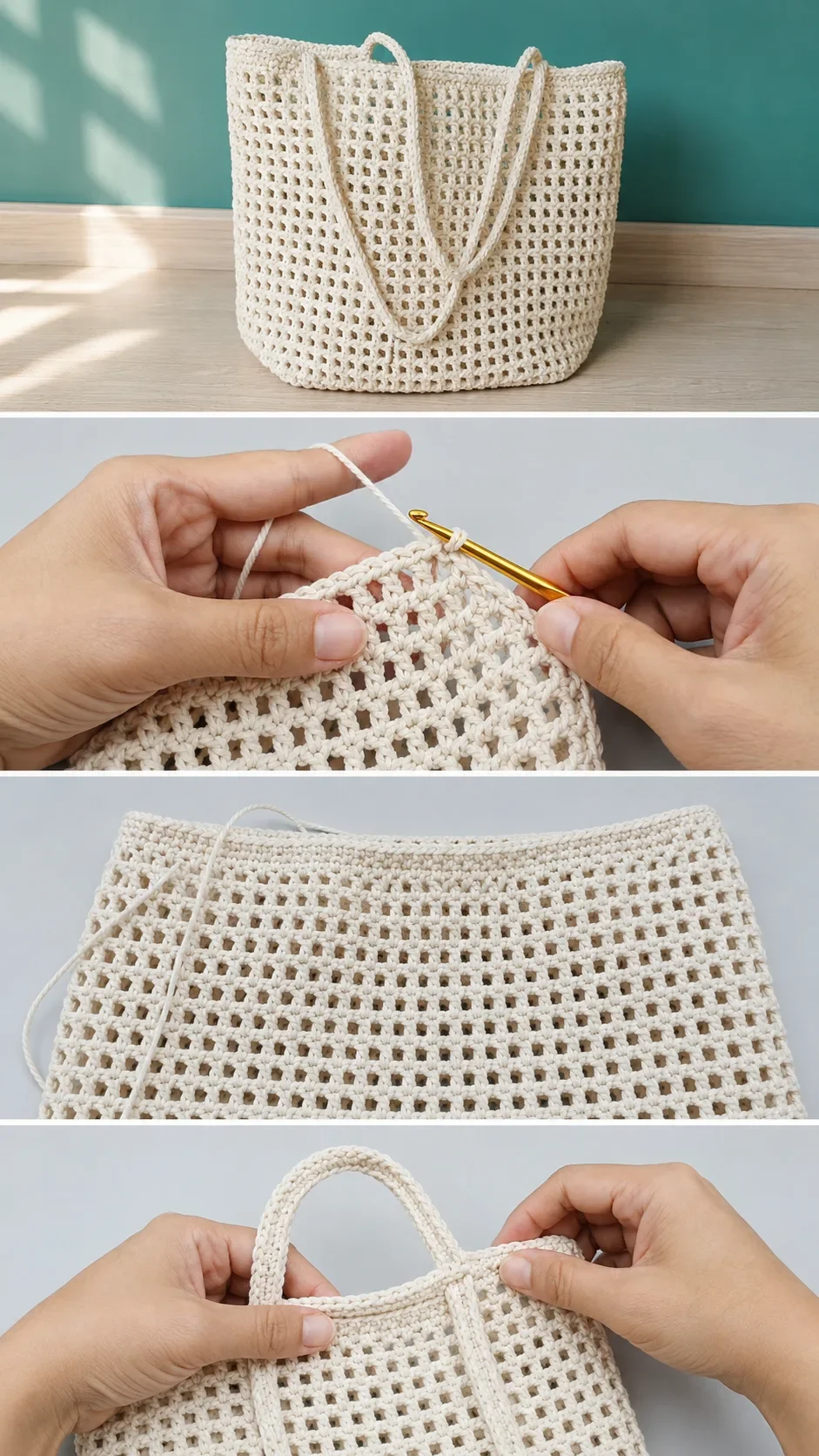 Crochet Net Tote Bag: A Chic and Airy Summer Essential pattern