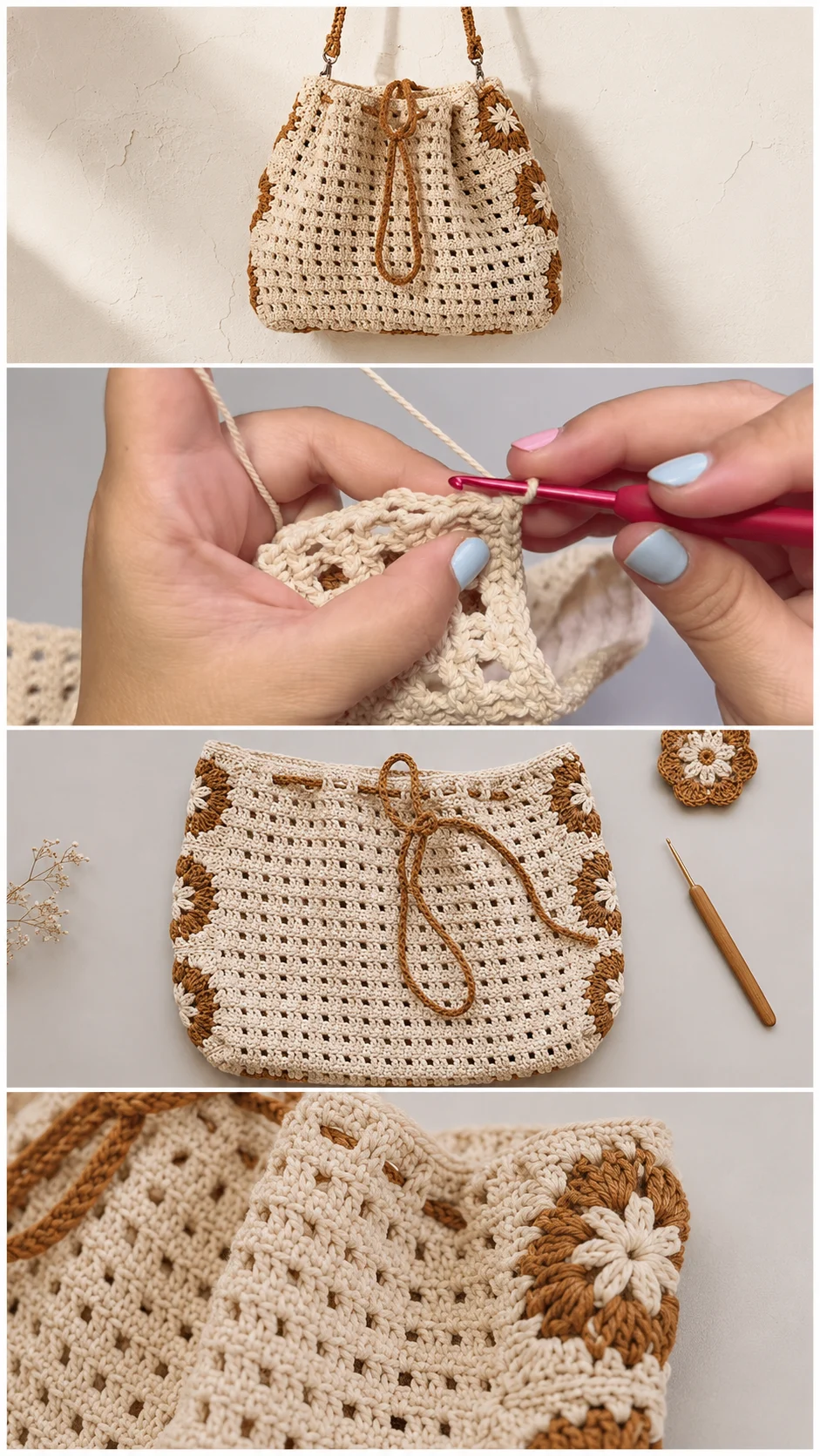 Crochet Net Tote Bag: A Chic Bohemian Essential pattern